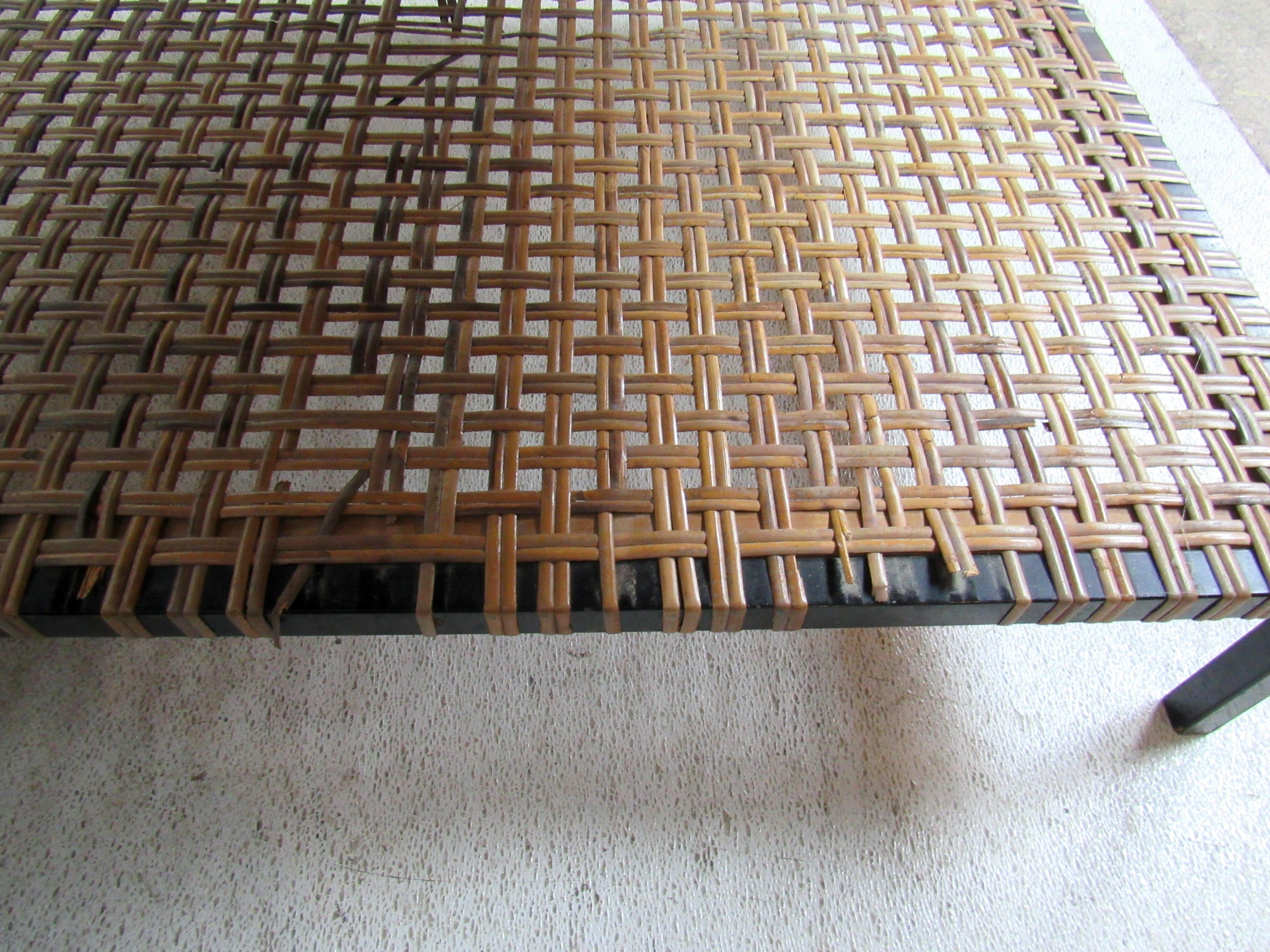 Vintage Industrial Square Coffee Table In Good Condition For Sale In Brooklyn, NY