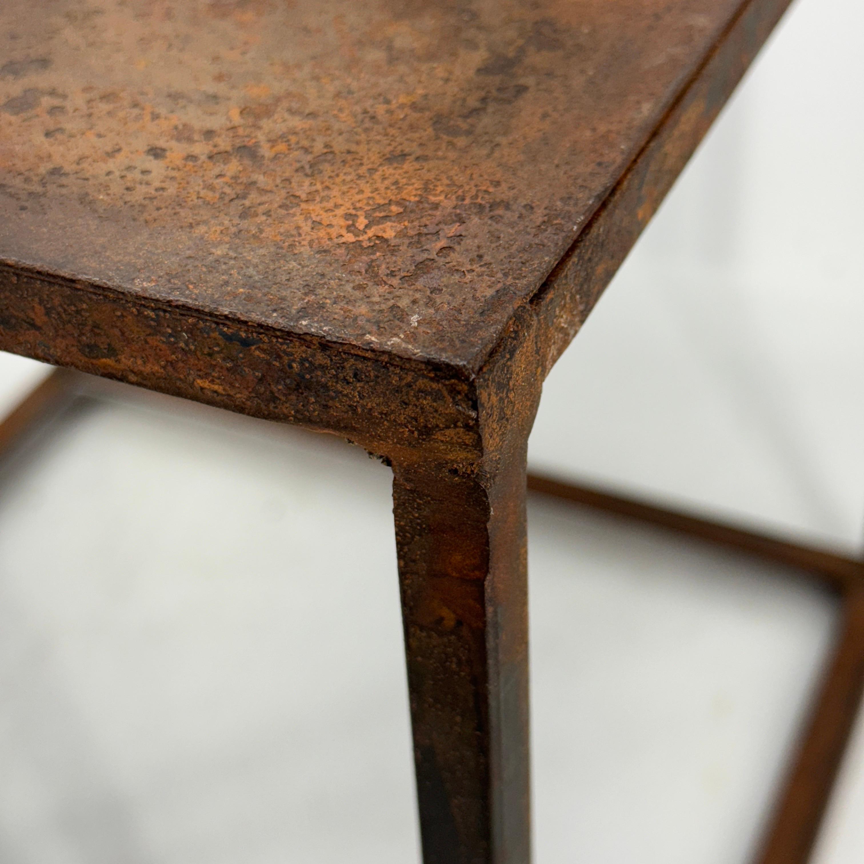 Vintage Industrial Square Cube Iron Side Table, American 1960´s For Sale 6
