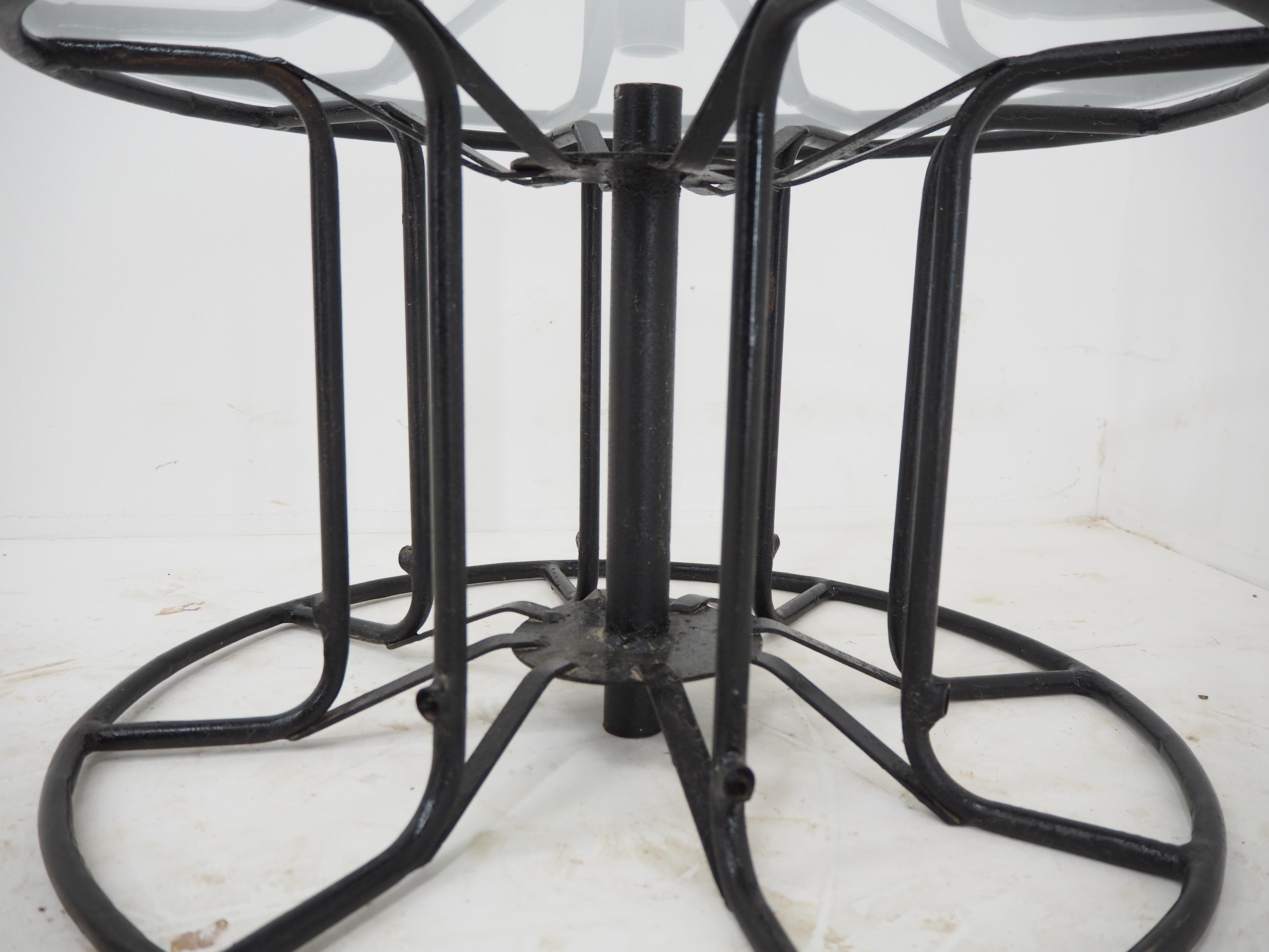 Late 20th Century Vintage Industrial Steel and Glass Coffe Table, 1980s