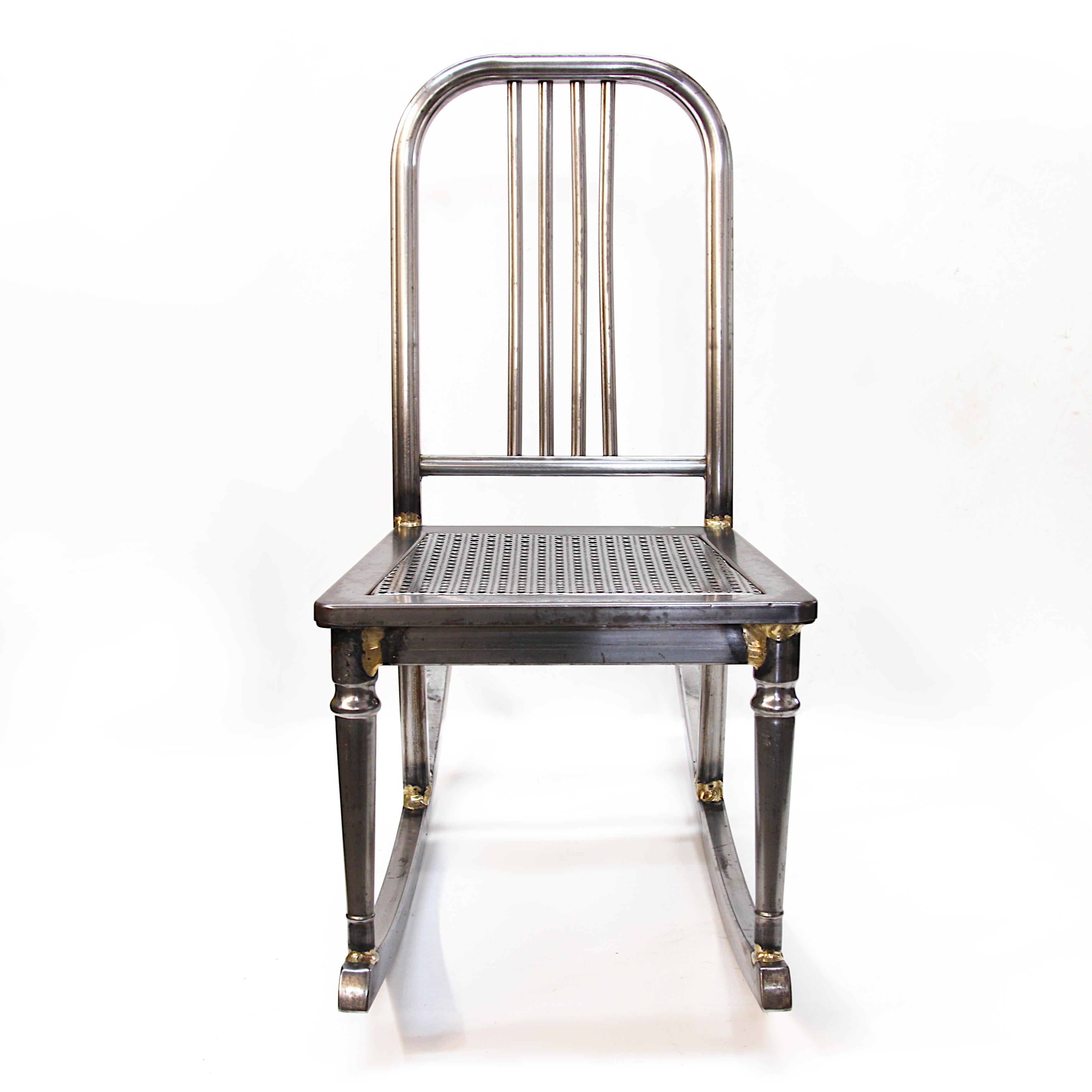 vintage metal rocker chair
