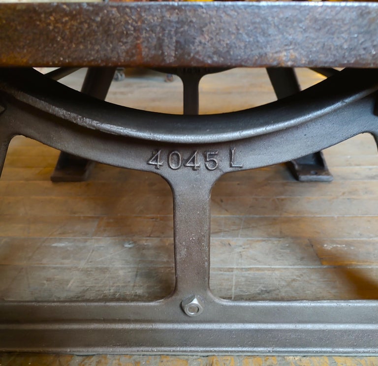 Vintage Industrial Steel Coffee Table For Sale at 1stDibs