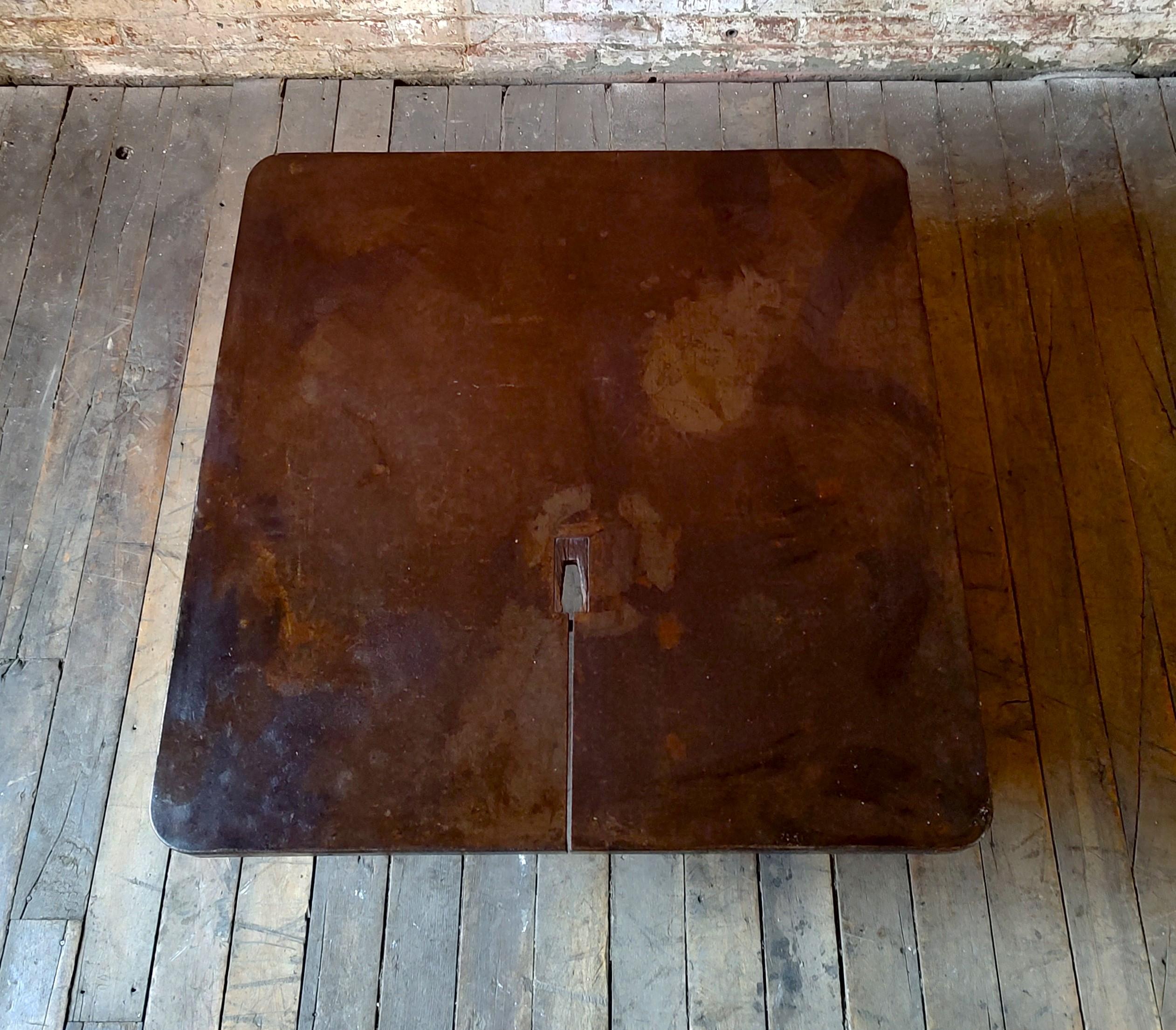 Vintage Industrial Steel Coffee Table For Sale 2