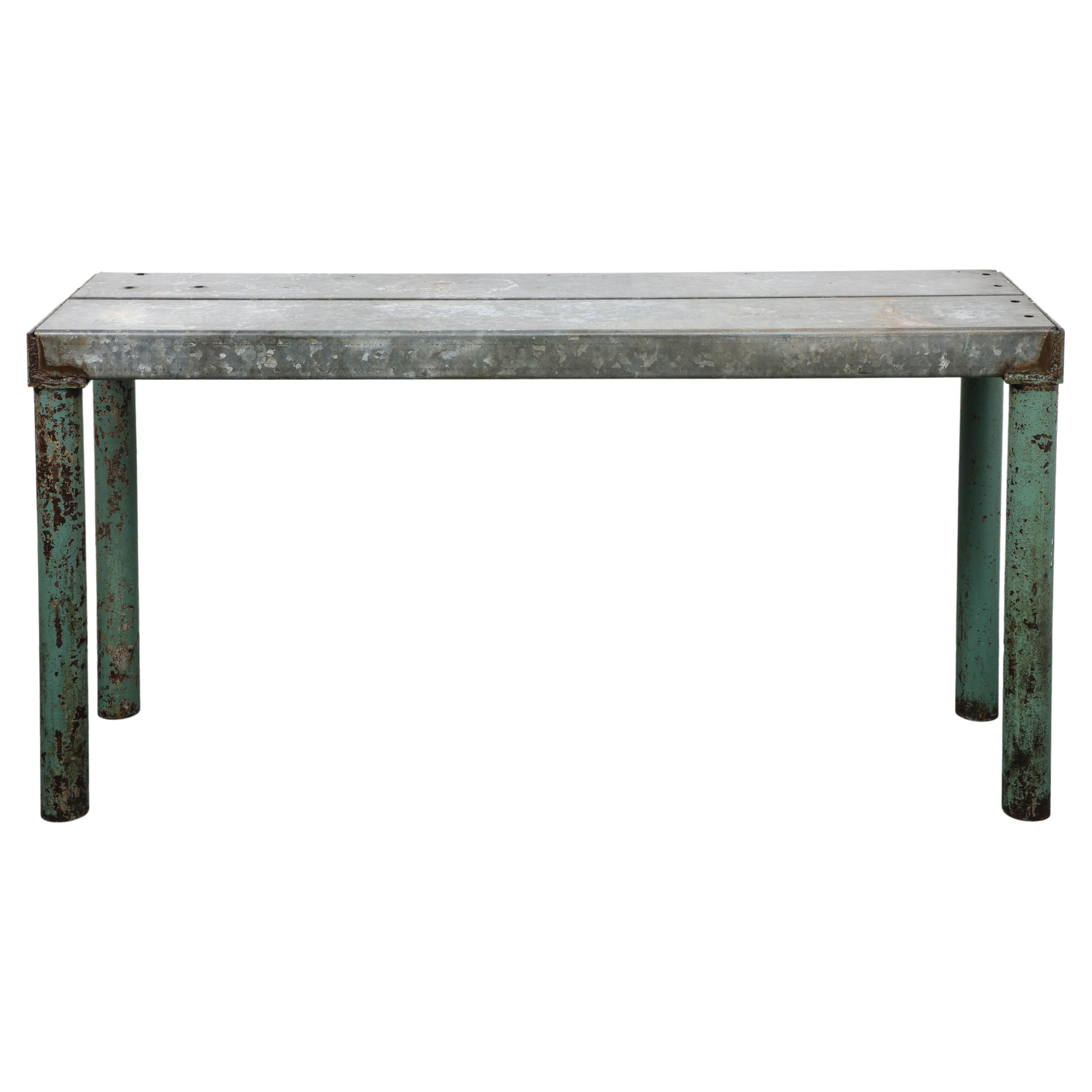 Vintage Industrial Steel Console Table