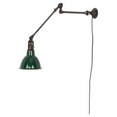 Used Industrial Steel Dugdills Machinist's Wall Desk Lamp Light, C.1930