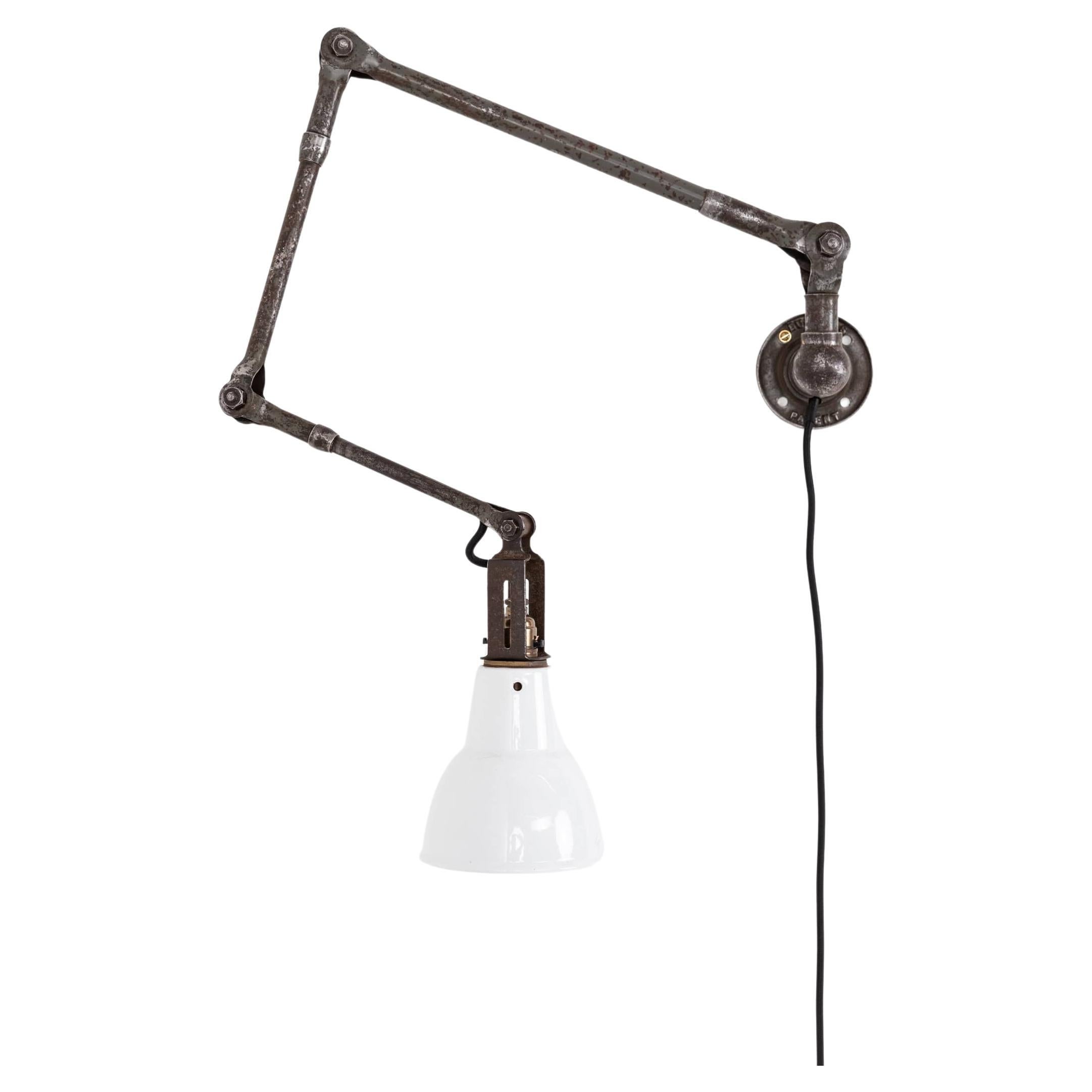 Vintage Industrial Steel Dugdills Machinist's Wall Desk Lamp Light, C.1930