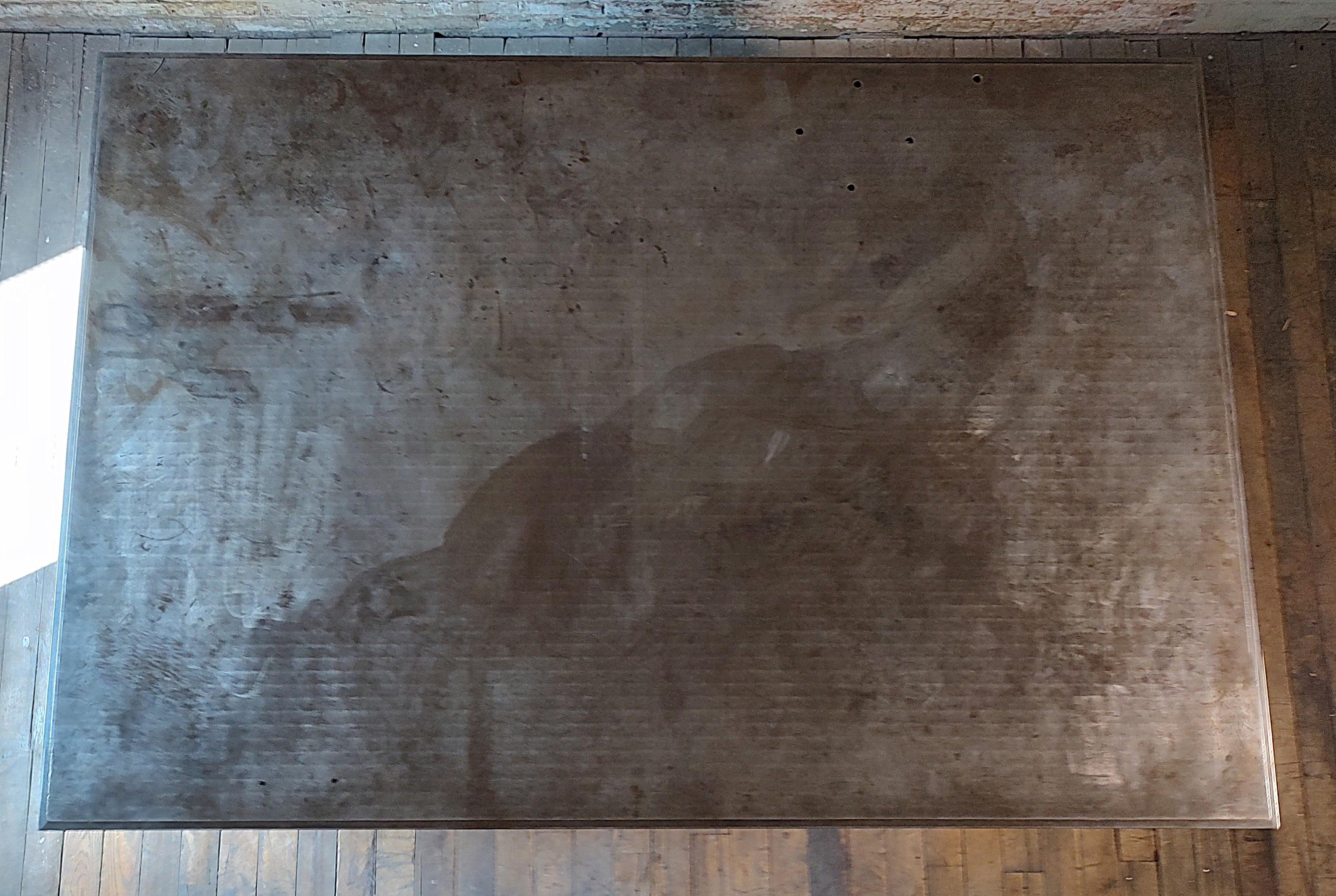 Table / îlot vintage industriel en acier imposant en vente 2