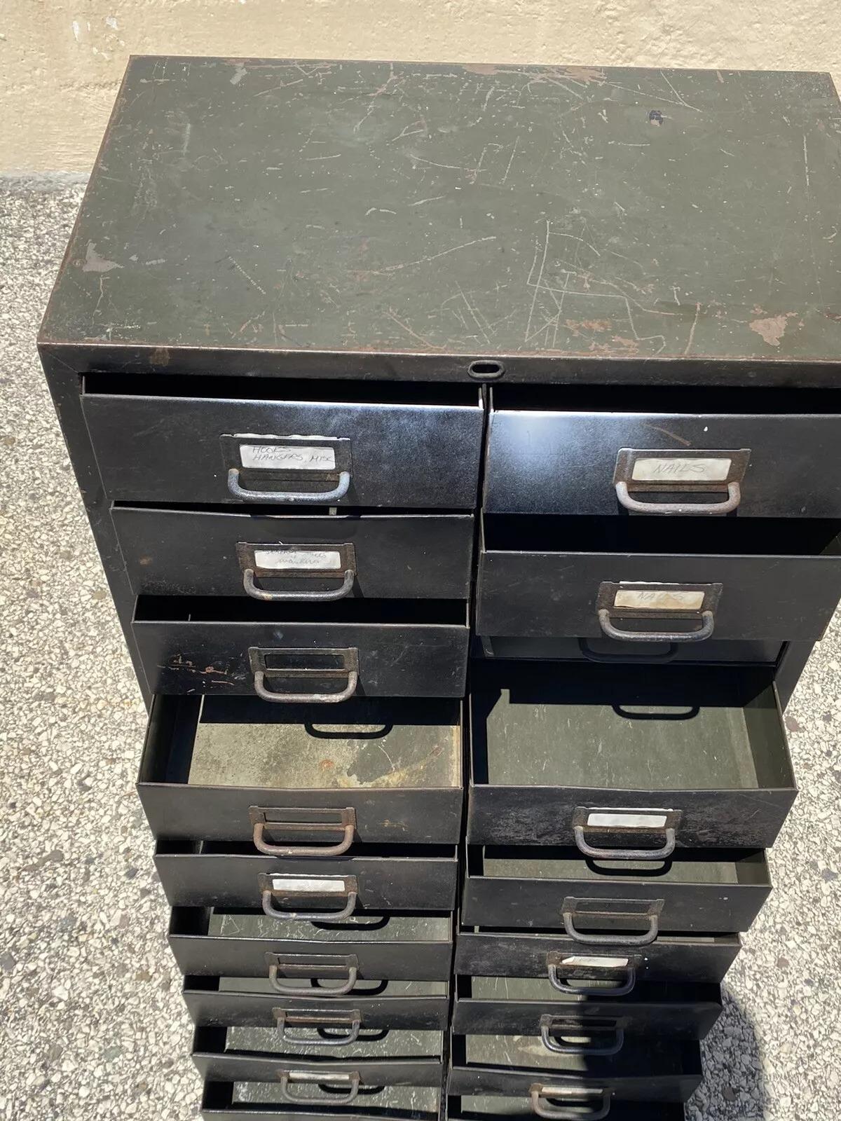 Vintage Industrial Steel Metal 18 Drawer Machinist Chest Garage Parts Cabinet 5