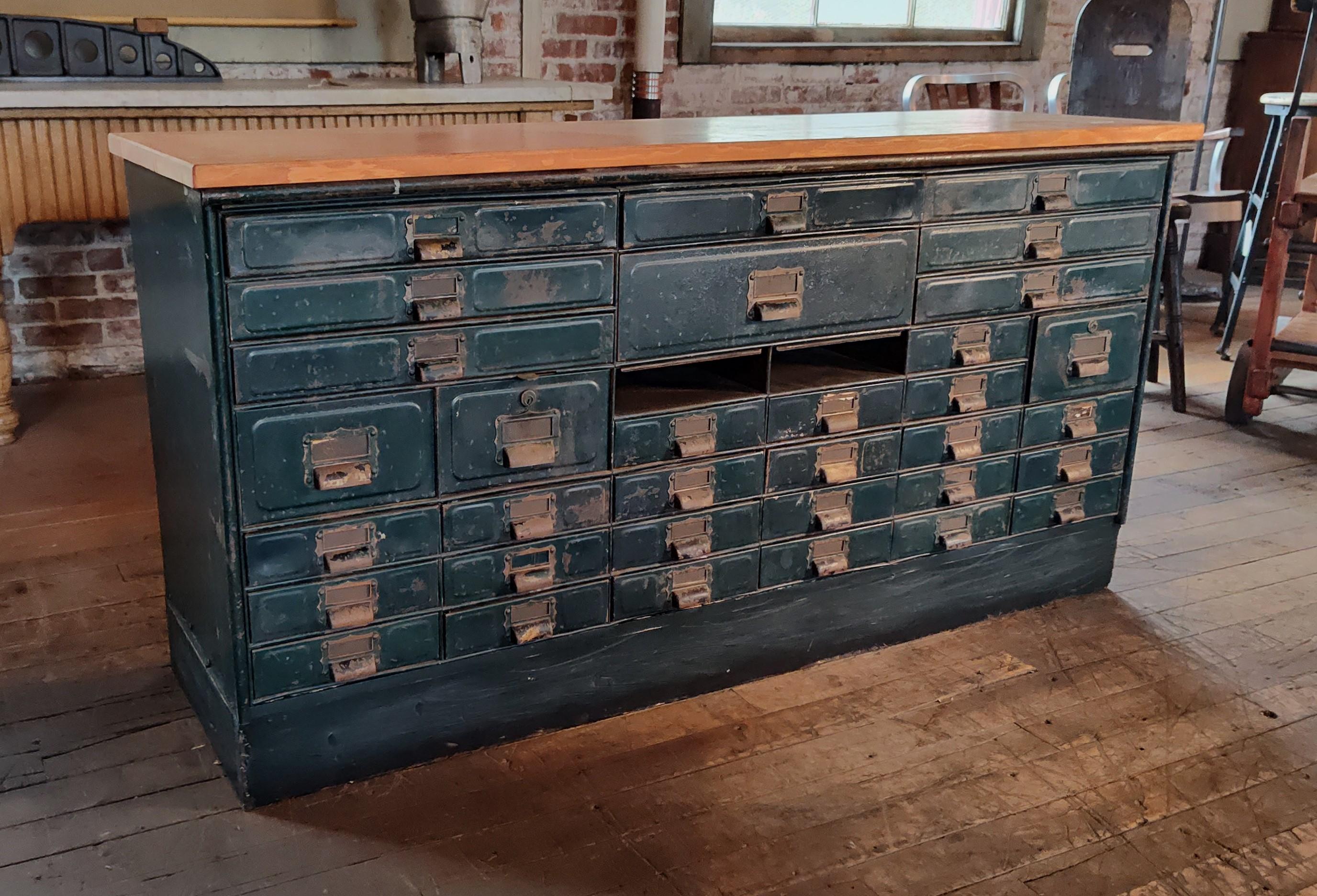 Vintage Distressed Factory Storage Cabinet

Overall Dimensions: 19 1/2
