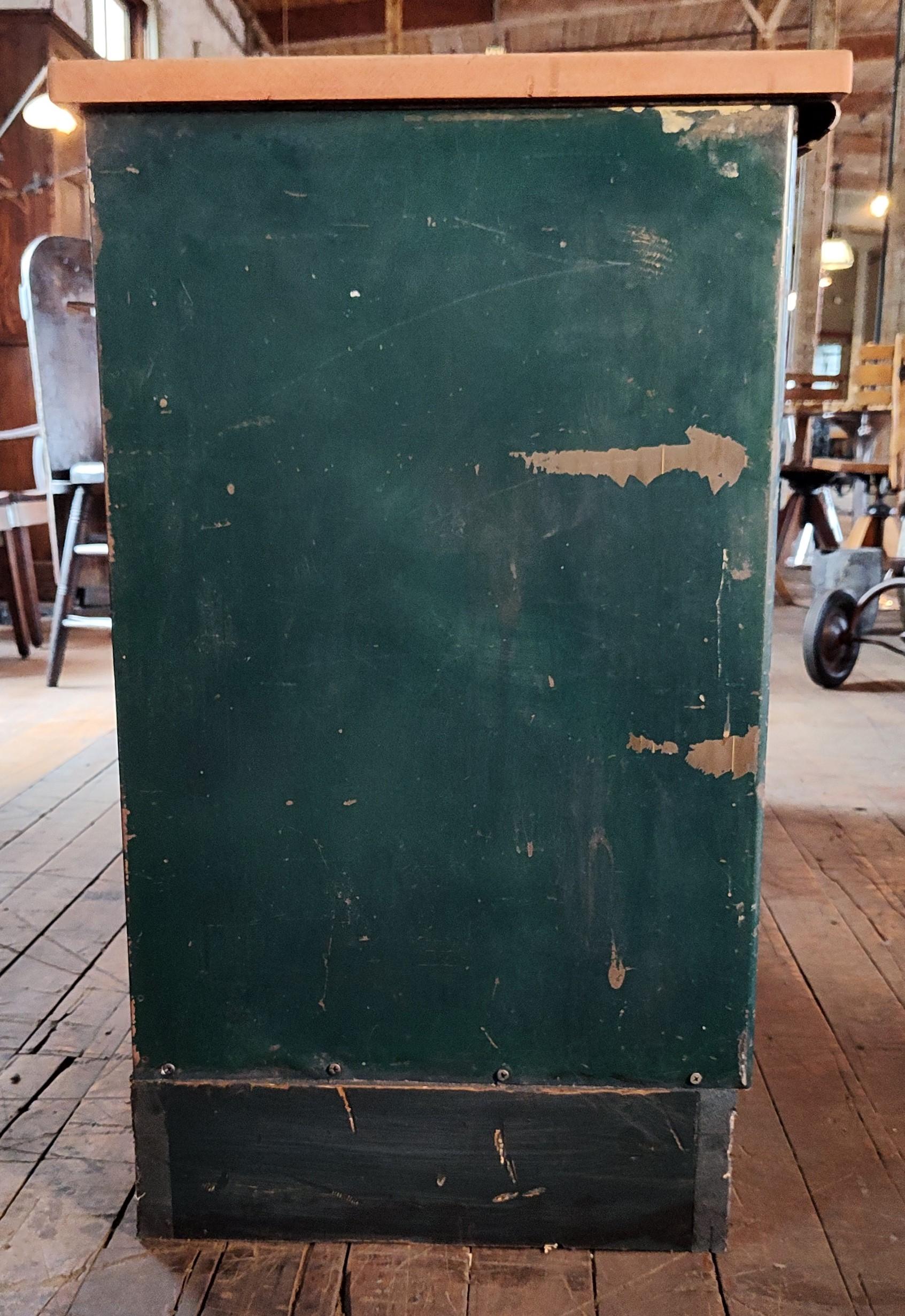 Vintage Industrial Steel & Pine Multi-Drawer Cabinet 4