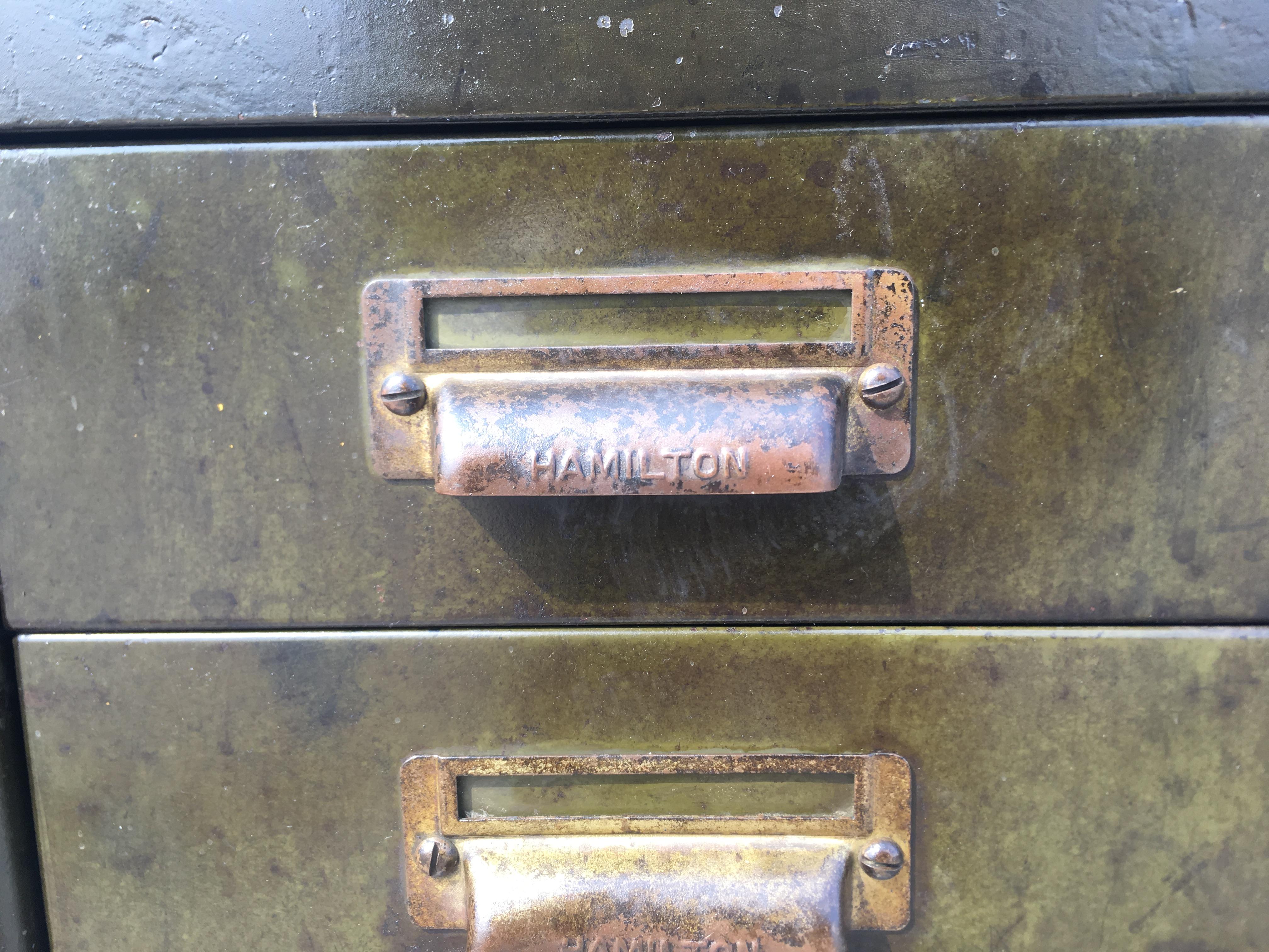 Hamilton Cabinet Vintage Industrial Steel Printmaker's Workbench  For Sale 9
