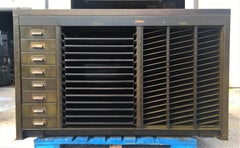 Hamilton Cabinet Vintage Industrial Steel Printmaker's Workbench