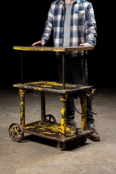 Vintage Industrial Steel Rolling Die Cart