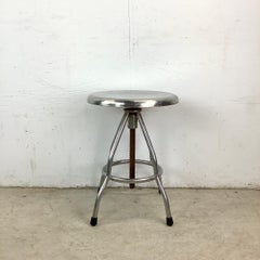 Vintage Industrial Steel Swivel Stool