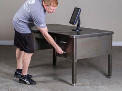 Vintage Industrial Steel Tanker's Desk USA,  circa 1950