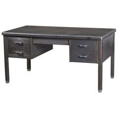 Used Industrial Steel Tanker's Desk USA,  circa 1950