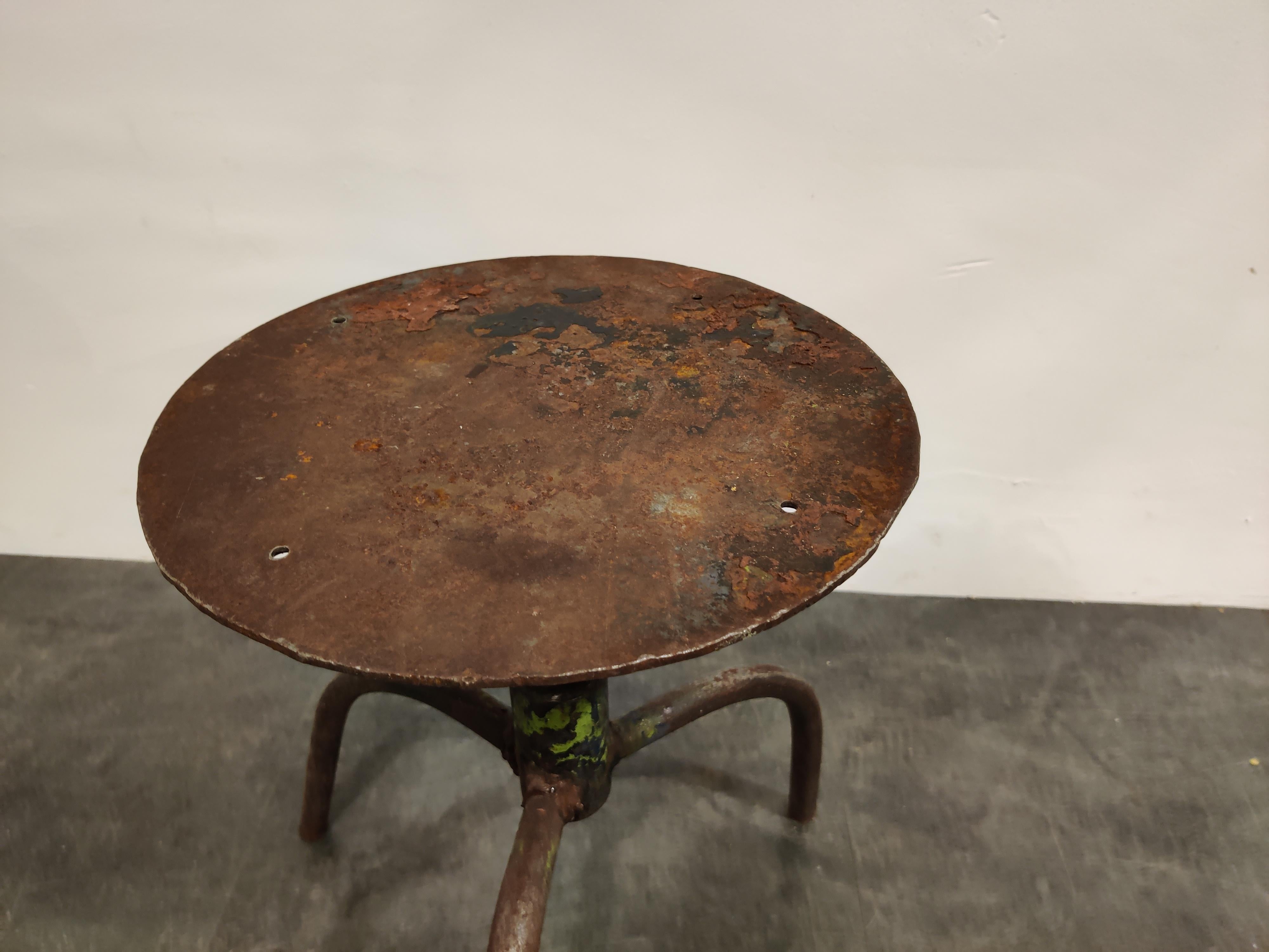 Steel Vintage Industrial Stool, 1950s