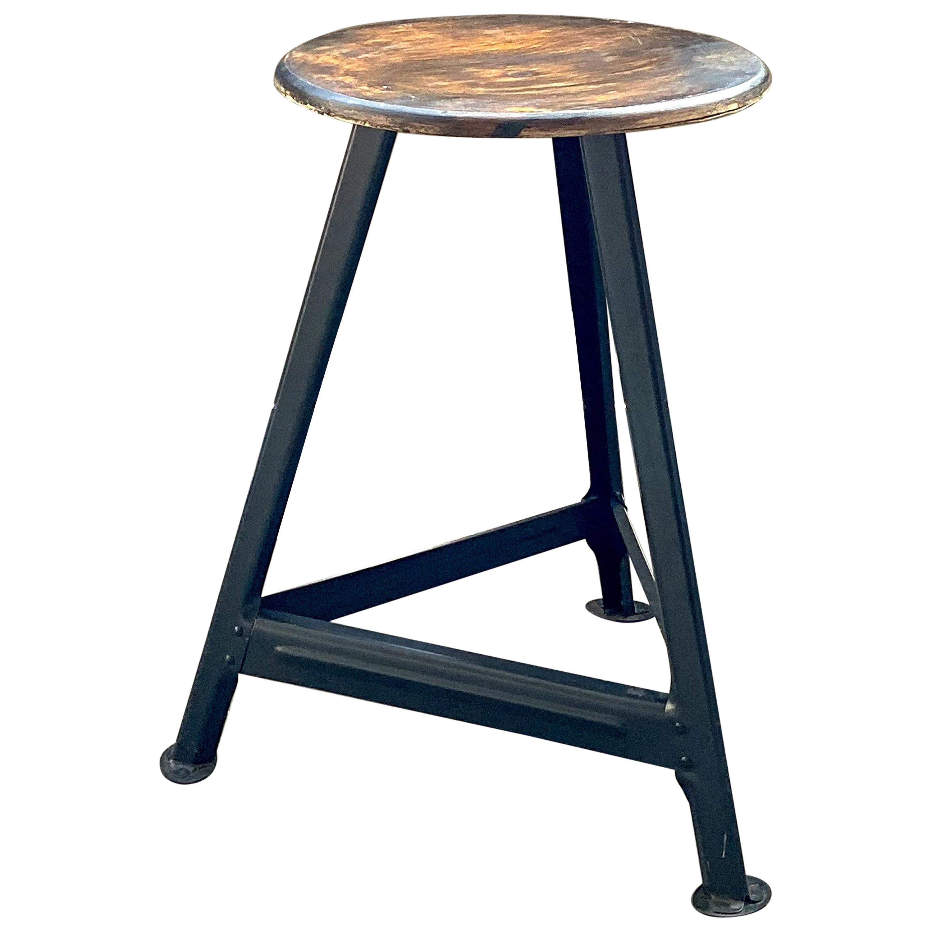 Vintage Industrial Stool For Sale