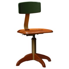 Vintage Industrial Stool with Adjustable Backrest