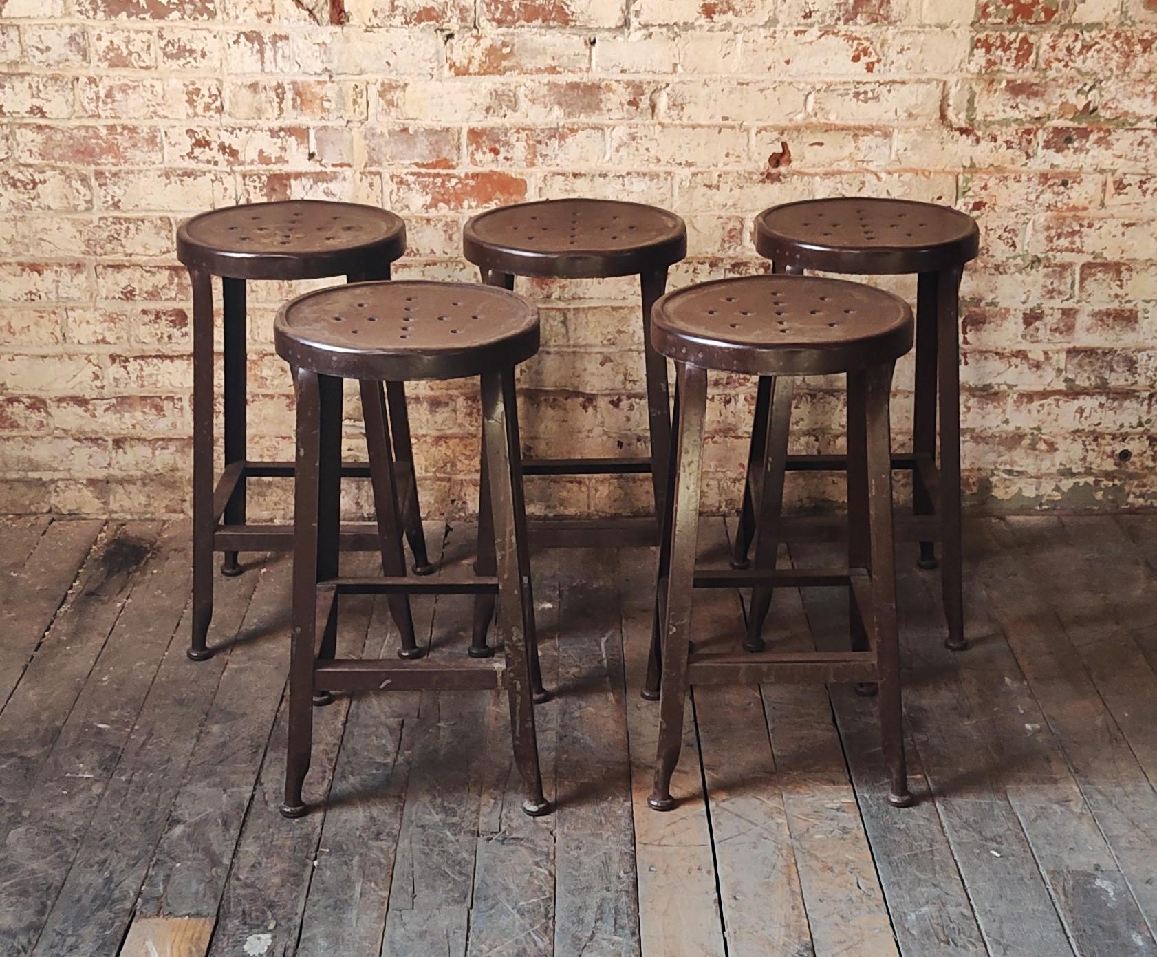20th Century Vintage Industrial Stools For Sale