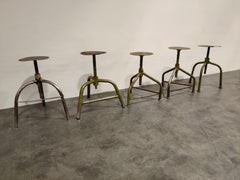 Set de 5 taburetes industriales vintage