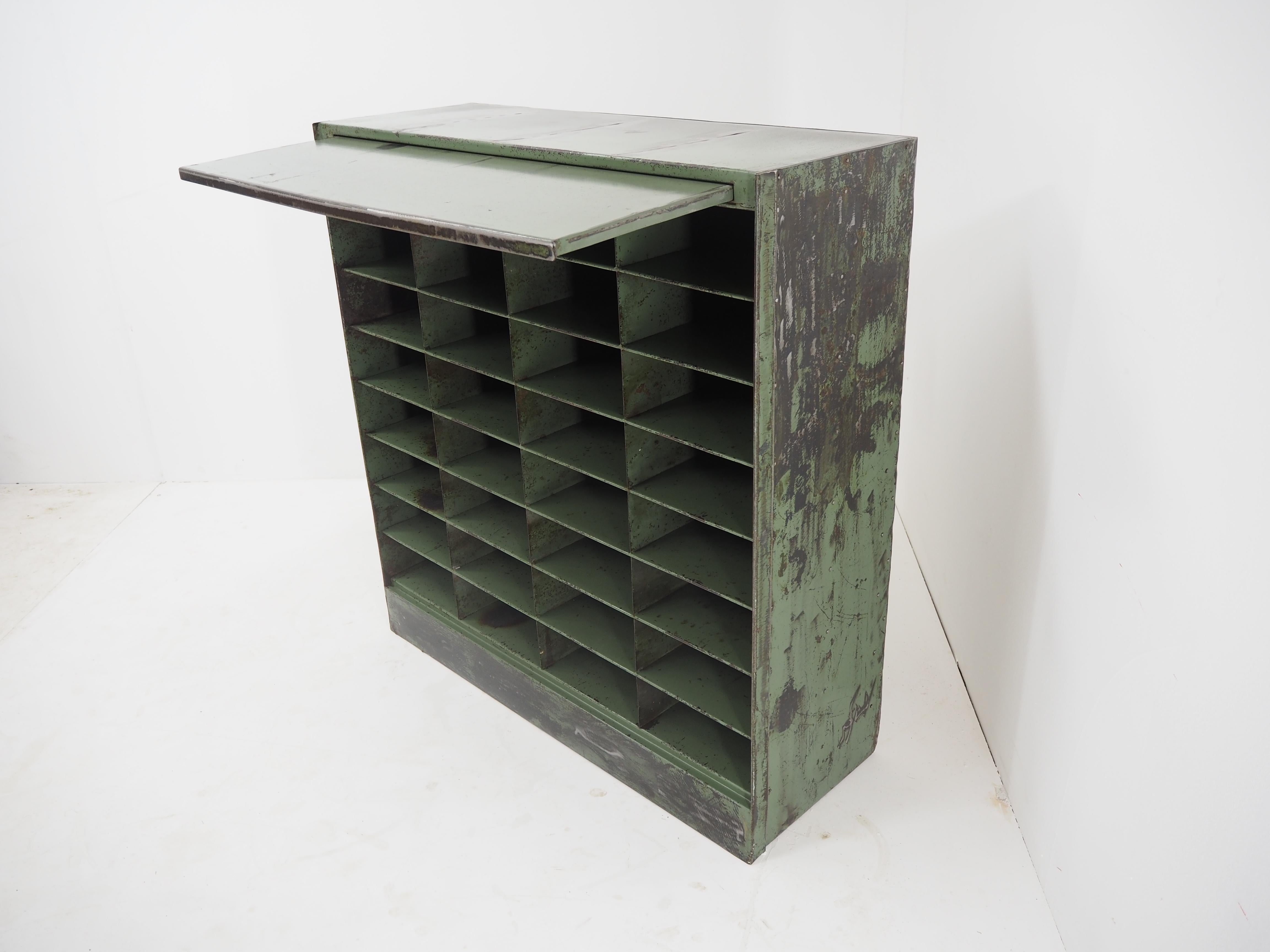 Metal Vintage Industrial Storage Cabinet, 1950s For Sale