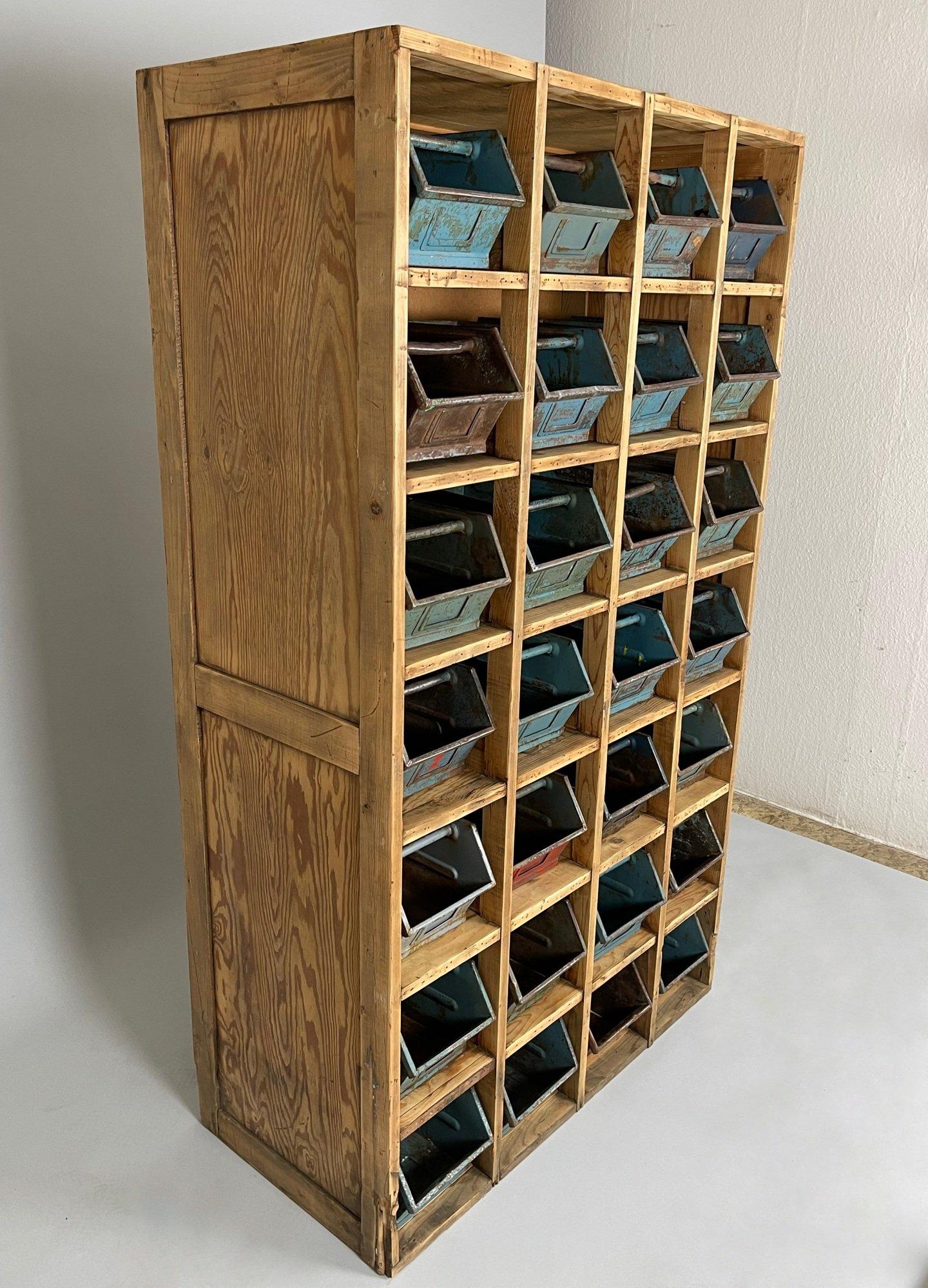 Czech Vintage Industrial Storage Cabinet For Sale