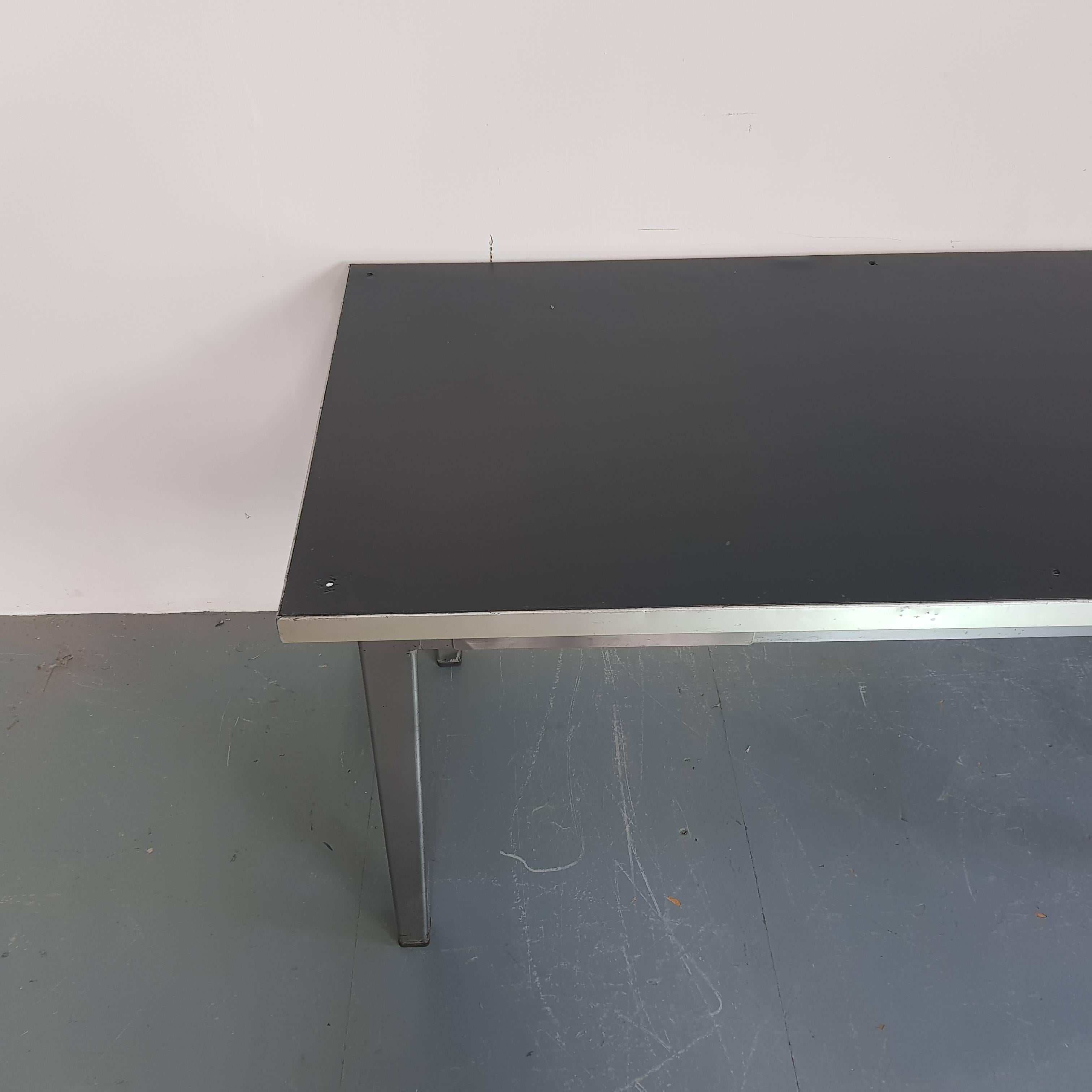 Vintage Industrial Stripped and Polished Steel Table 1