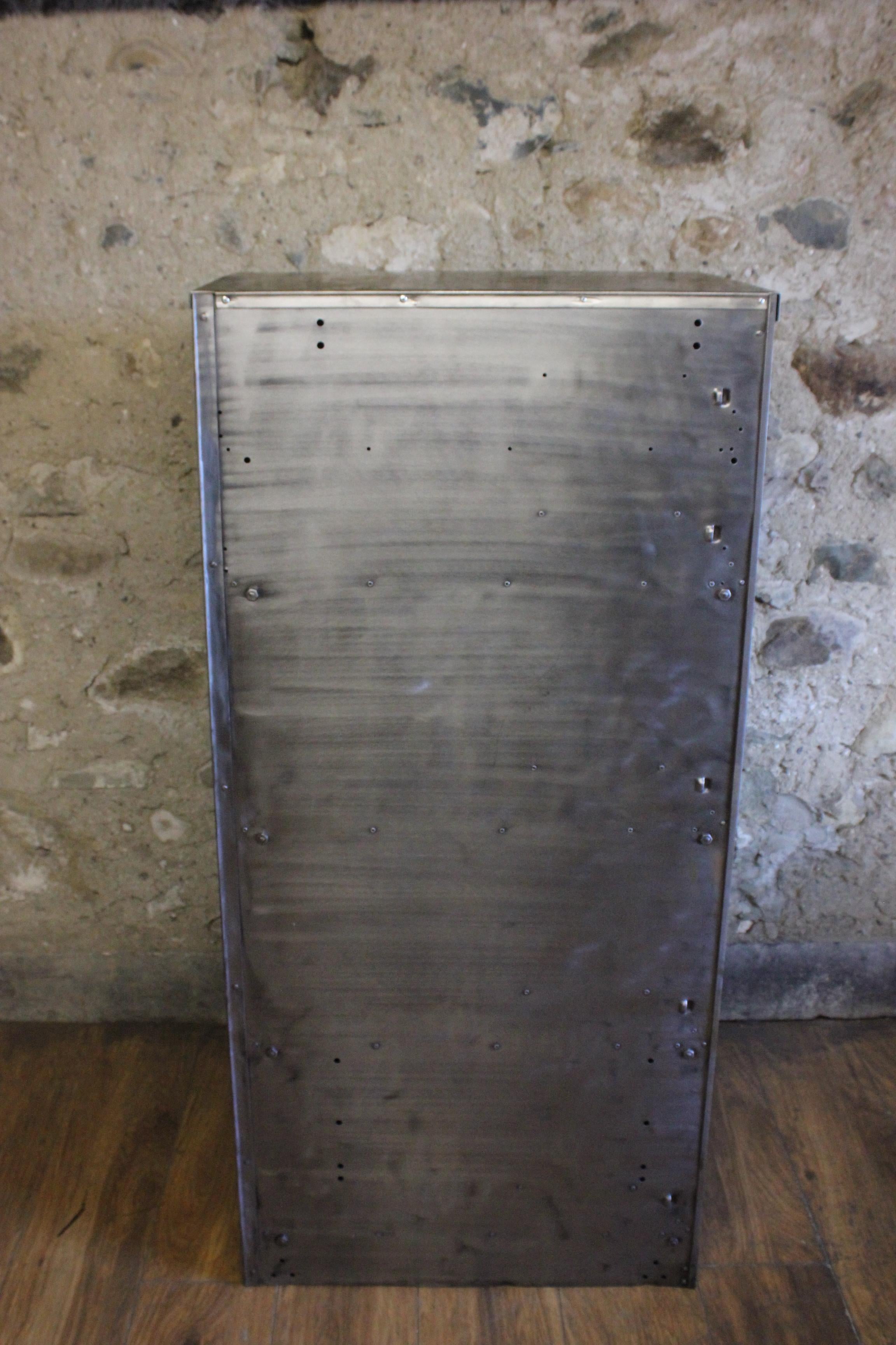 Steel Vintage Industrial Stripped Metal Filing Cabinet