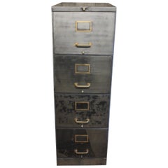 Vintage Industrial Stripped Metal Filing Cabinet