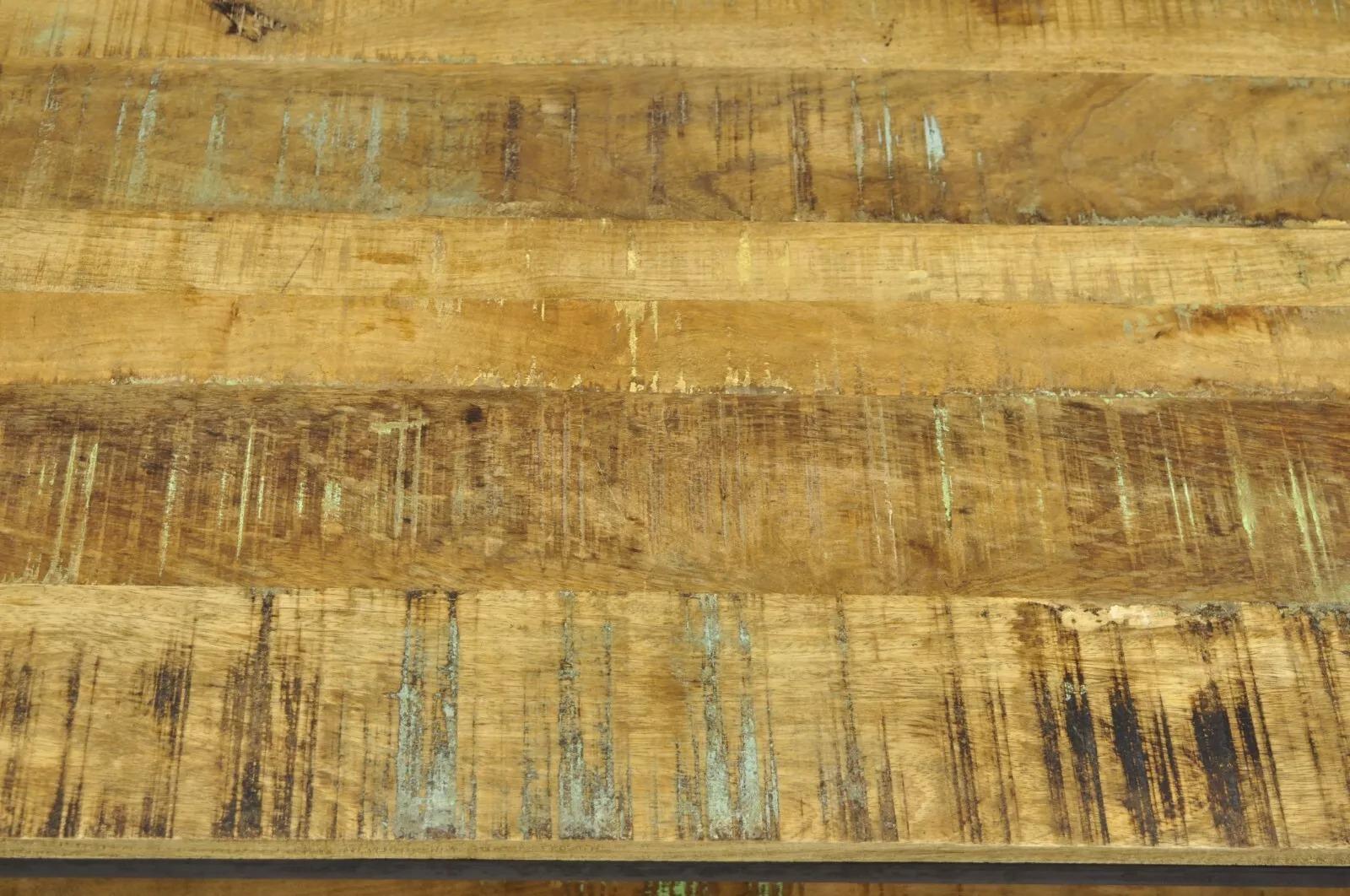 Vintage Industrial Style Cast Iron and Distressed Reclaimed Wood Coffee Table For Sale 2