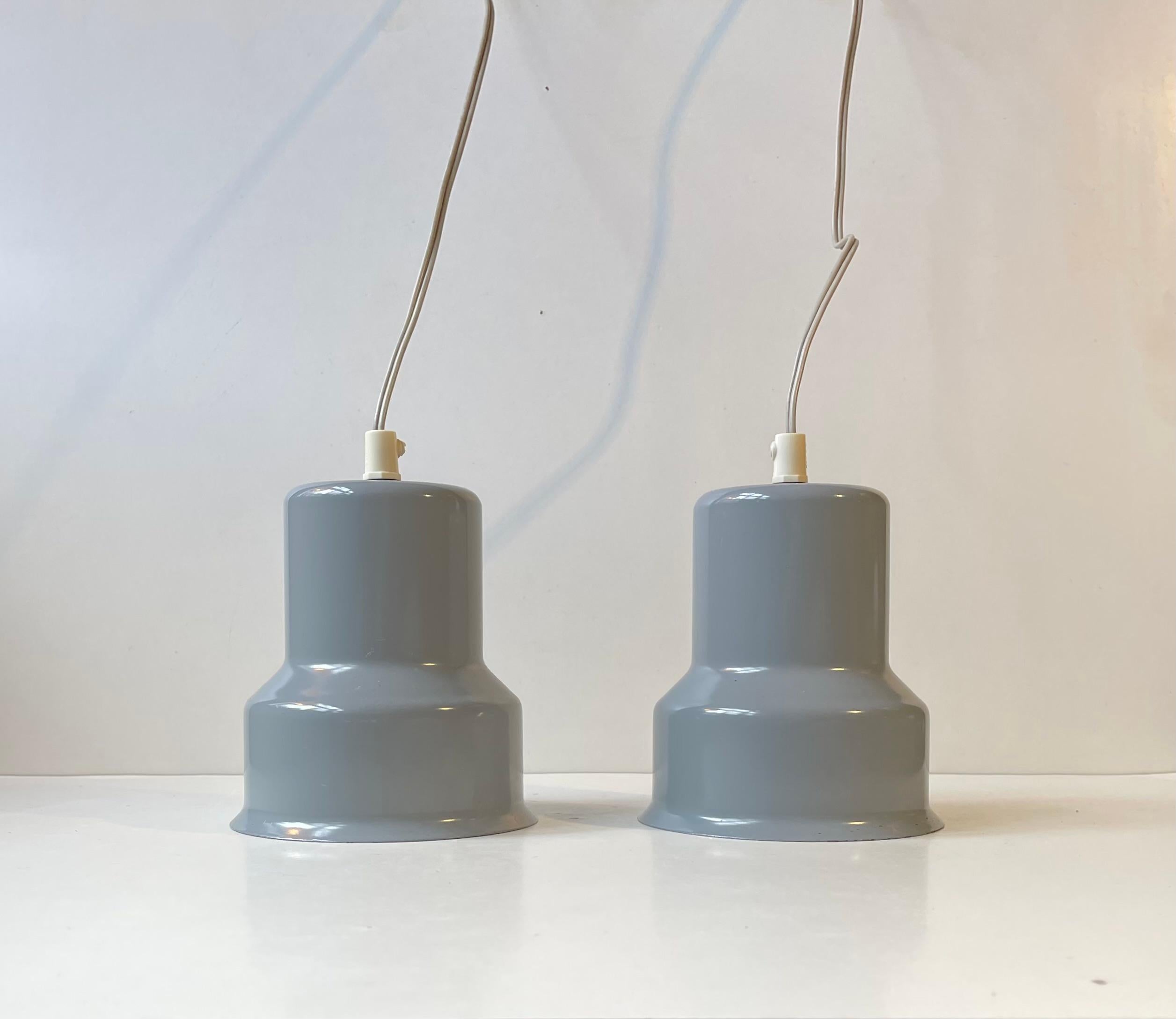 Scandinavian Modern Vintage Industrial Style Grey Ceiling Lamps by ABO, 1970s For Sale