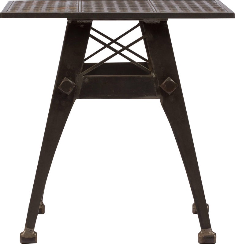 Vintage Industrial Style Metal Side Table For Sale at 1stDibs