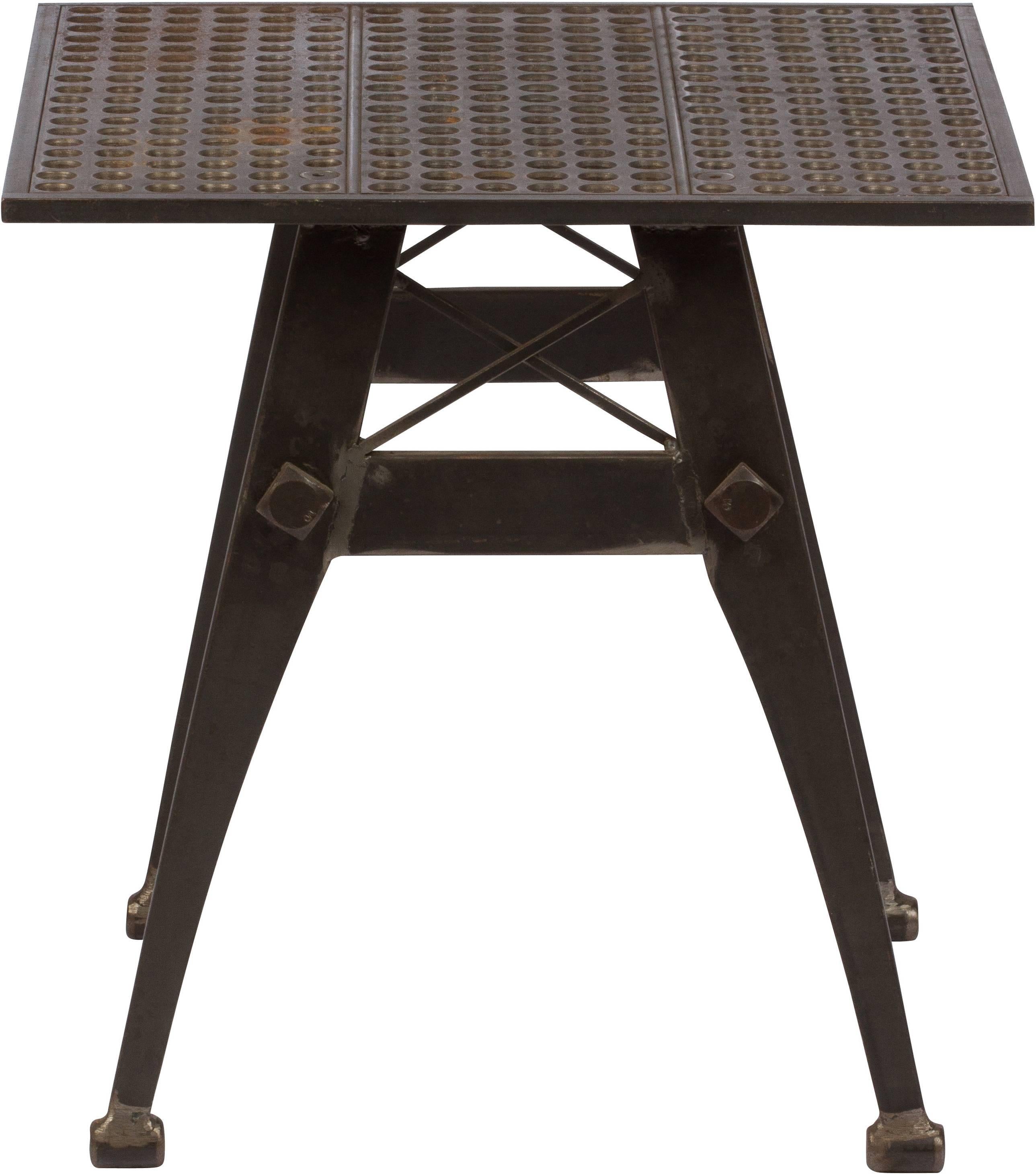 industrial metal side table