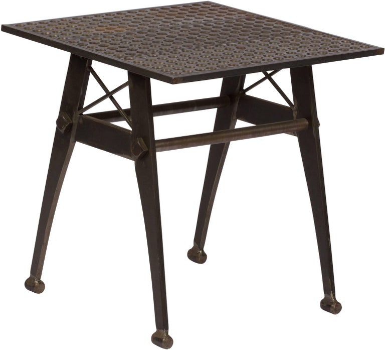 Vintage Industrial Style Metal Side Table For Sale at 1stDibs