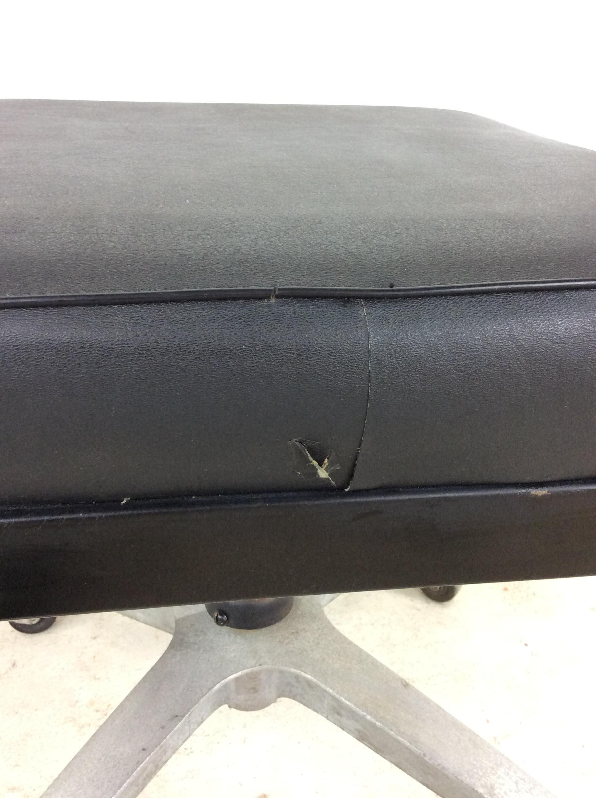 20th Century Vintage Industrial Style Office Chair with Black Vinyl For Sale