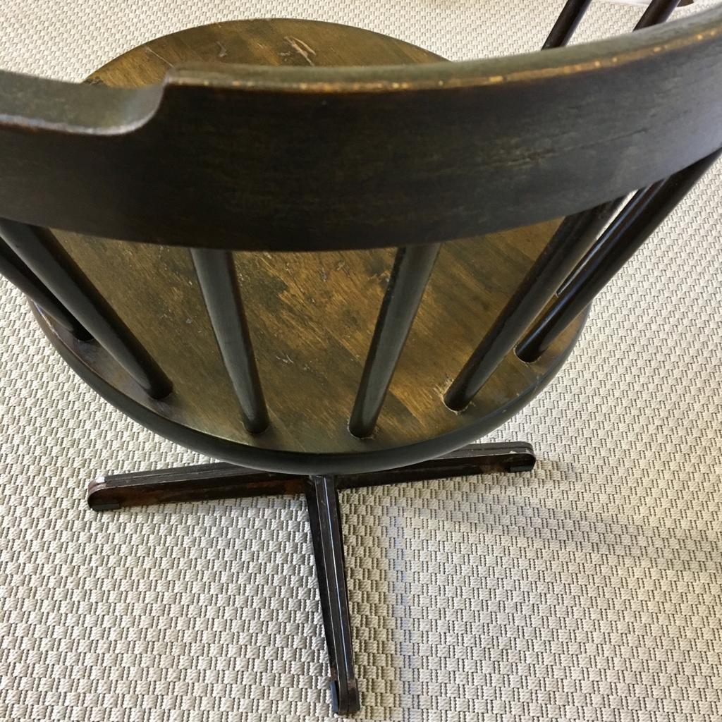 Late 20th Century Vintage Industrial Swedish Wood and Metal “E10” Chair from Nesto For Sale