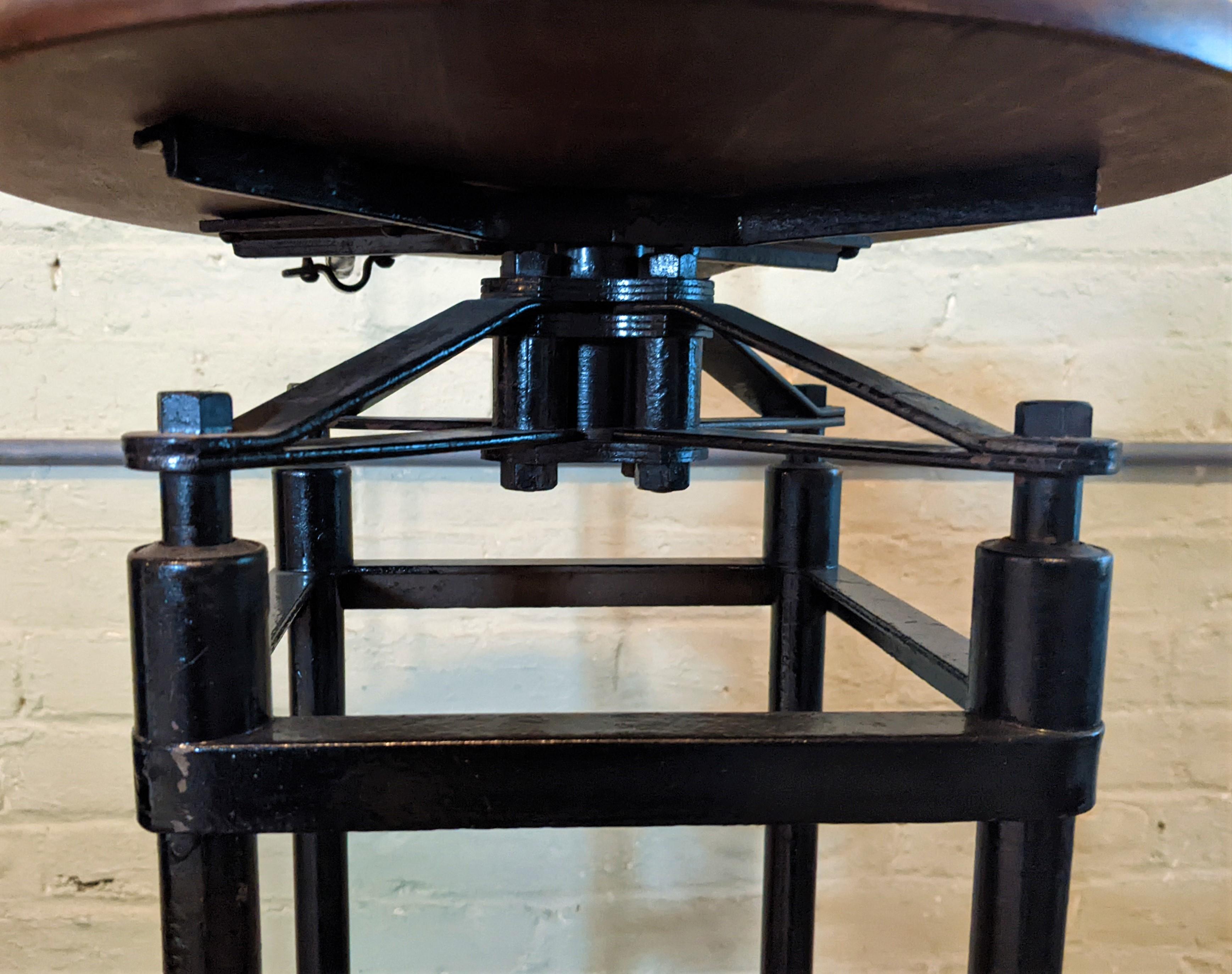 Vintage Industrial Swivel Bar Stool For Sale at 1stDibs