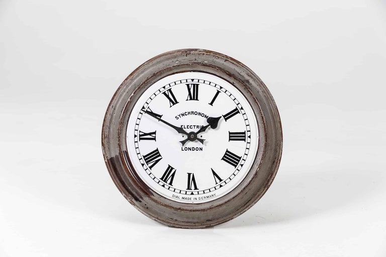 Vintage Industrial Synchronome Factory Wall Clocks, c.1930 For Sale 2
