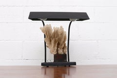 Vintage Industrial Table Lamp with Coral Specimen