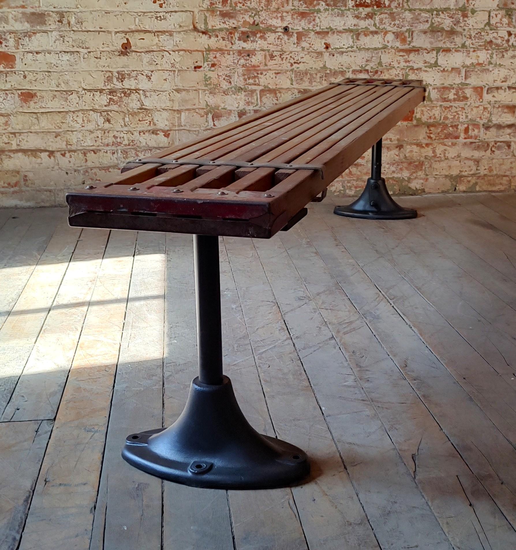 Iron Vintage Industrial Telescoping Scaffold Bench For Sale