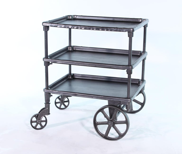 Vintage Industrial Three-Tier Table Rolling Bar Cart at ... (768 x 649 Pixel)