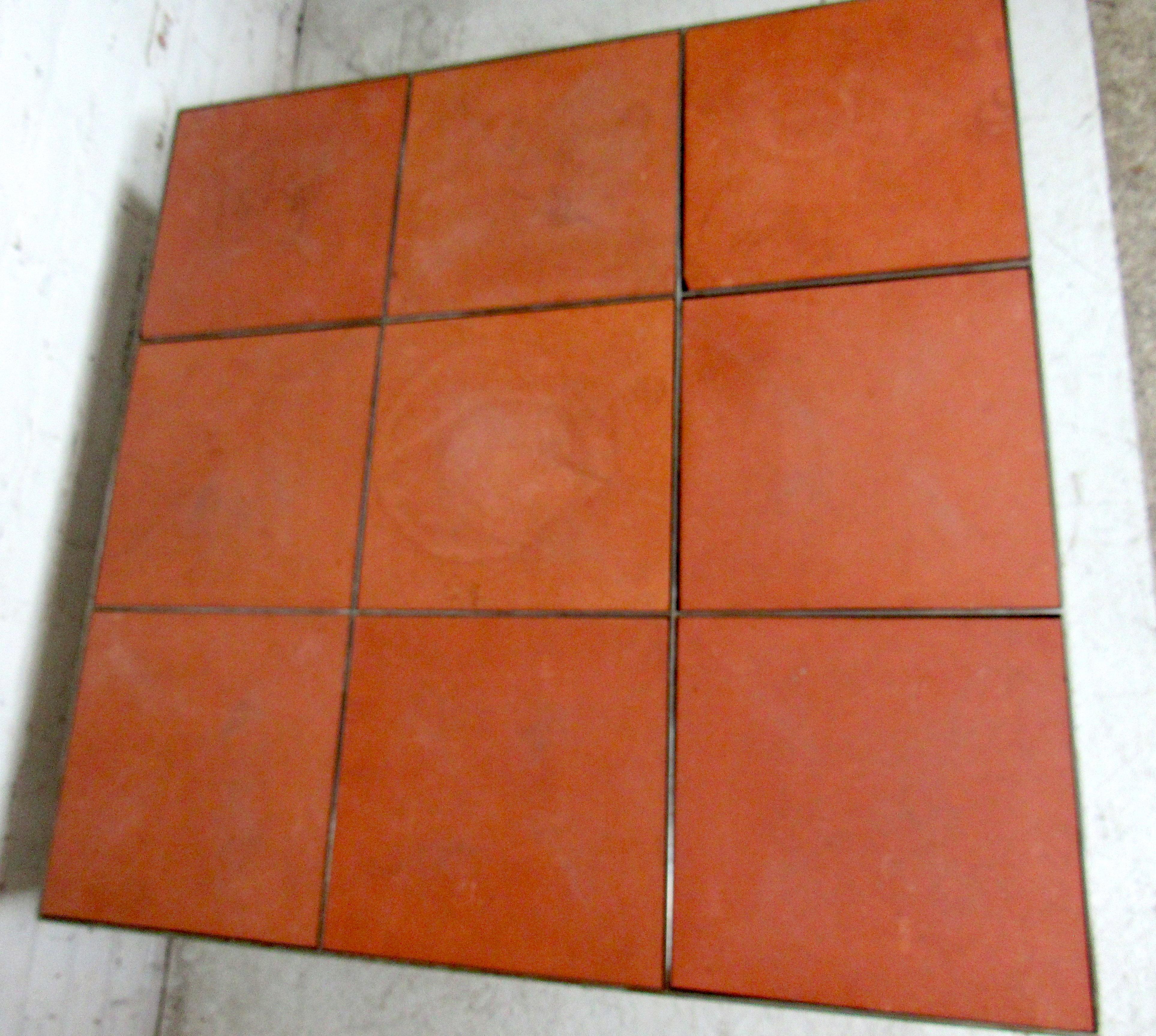 Vintage Industrial Tile Coffee Table In Good Condition For Sale In Brooklyn, NY