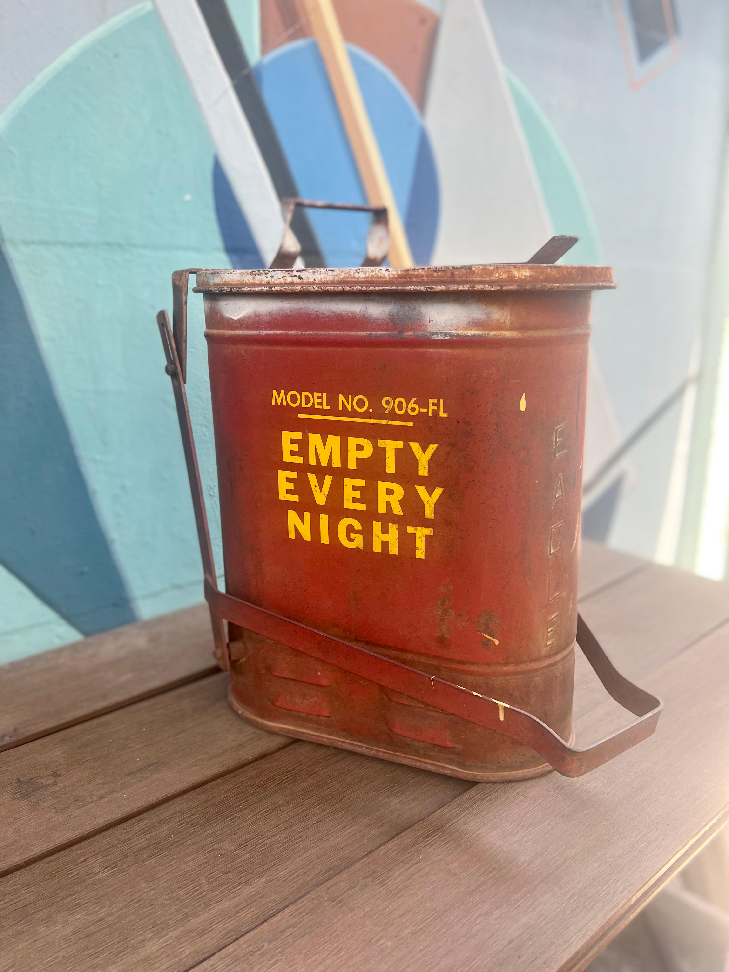 Vintage Industrial Trash Can 