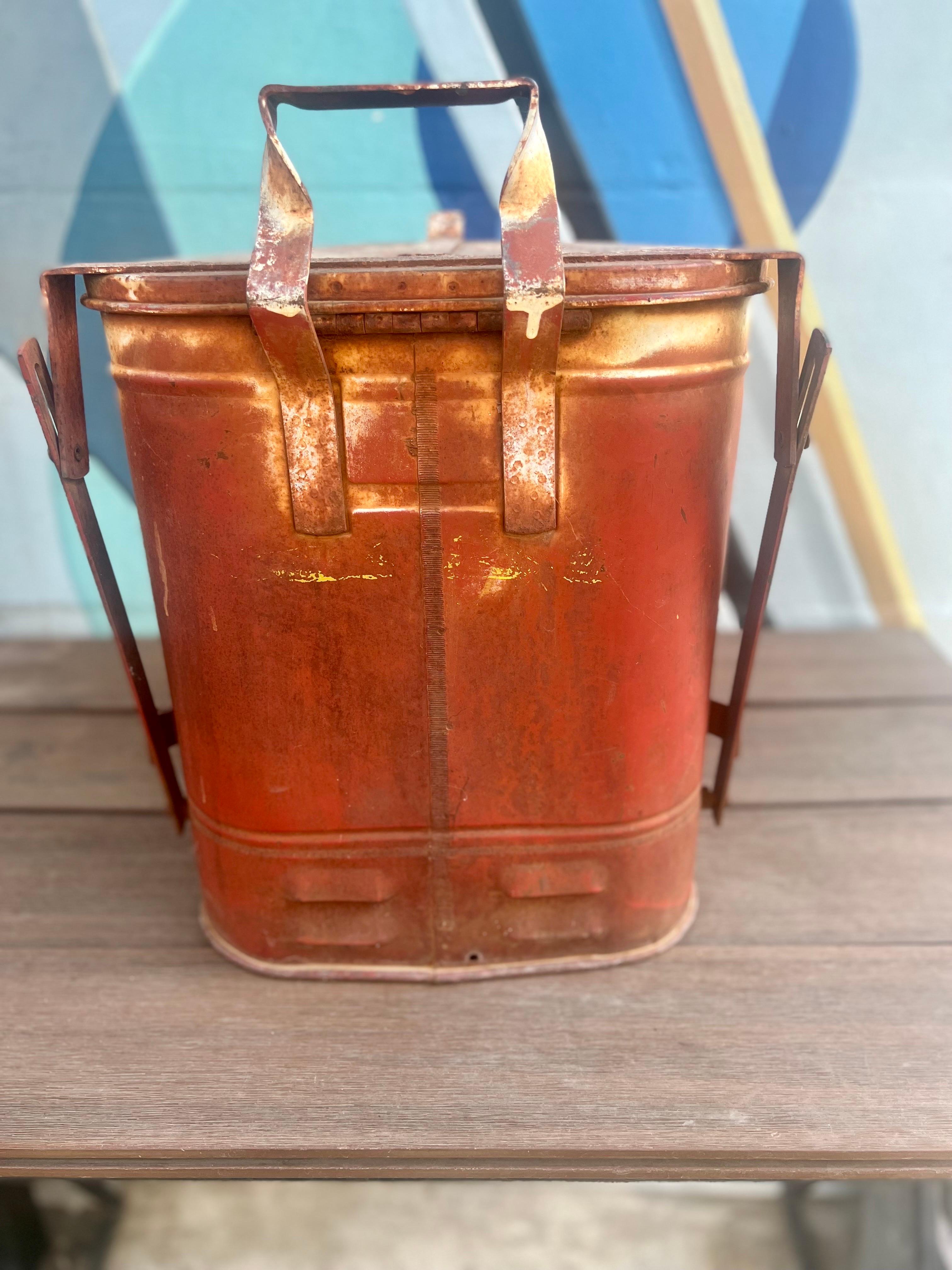 Vintage Industrial Trash Can  