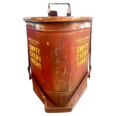 Vintage Industrial Trash Can  "Empty Every Night"
