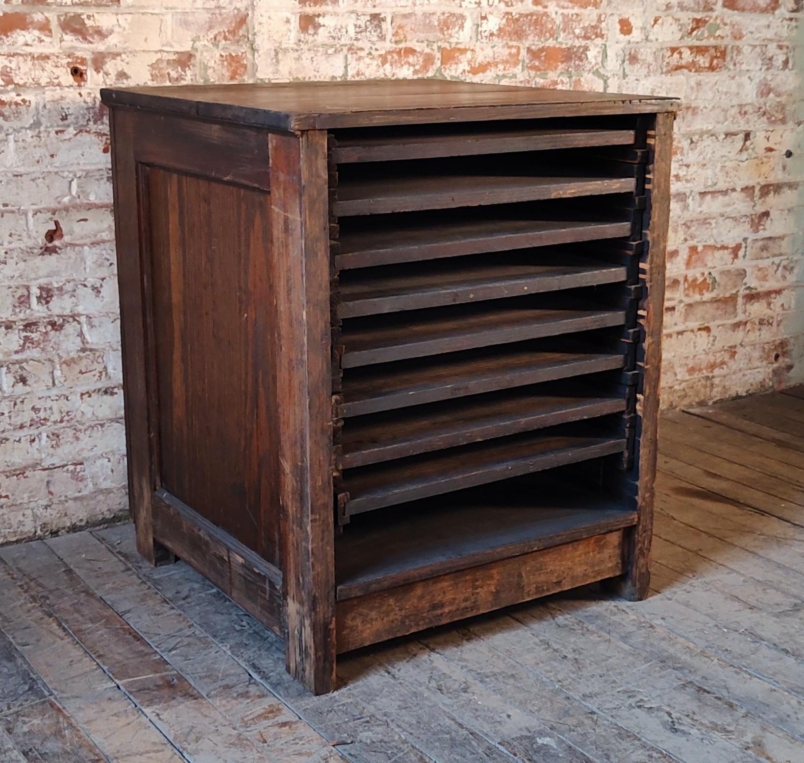 Vintage Printer's Letterpress Cabinet with 8 Trays

Overall Dimensions: 27 1/4