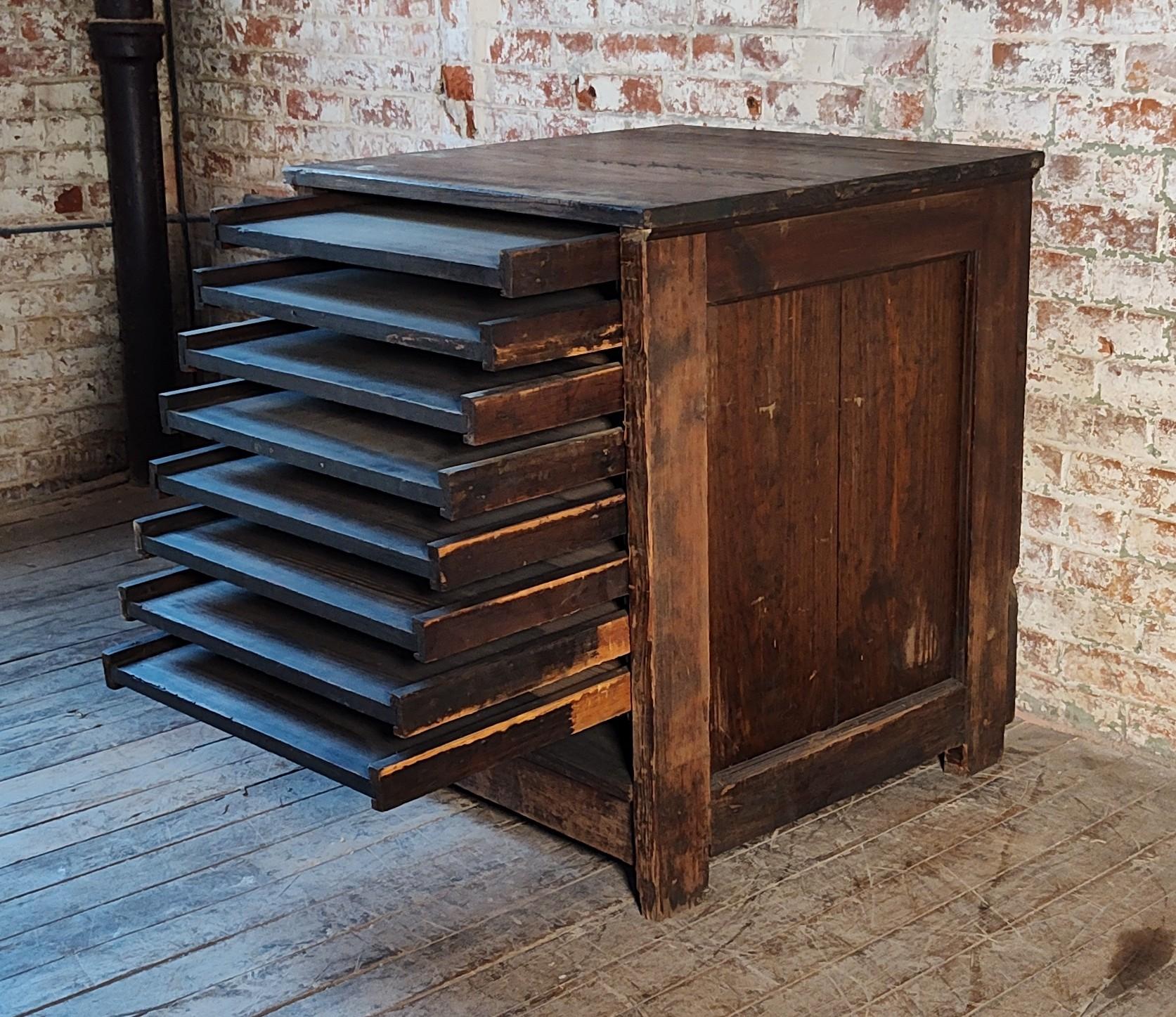 Vintage Industrial Tray Storage Cabinet For Sale 1