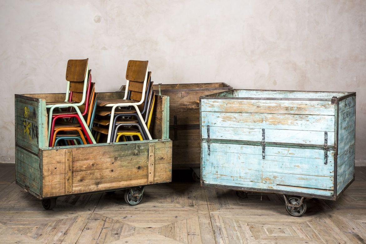 Vintage Industrial Trolley Carts, 20th Century For Sale 11