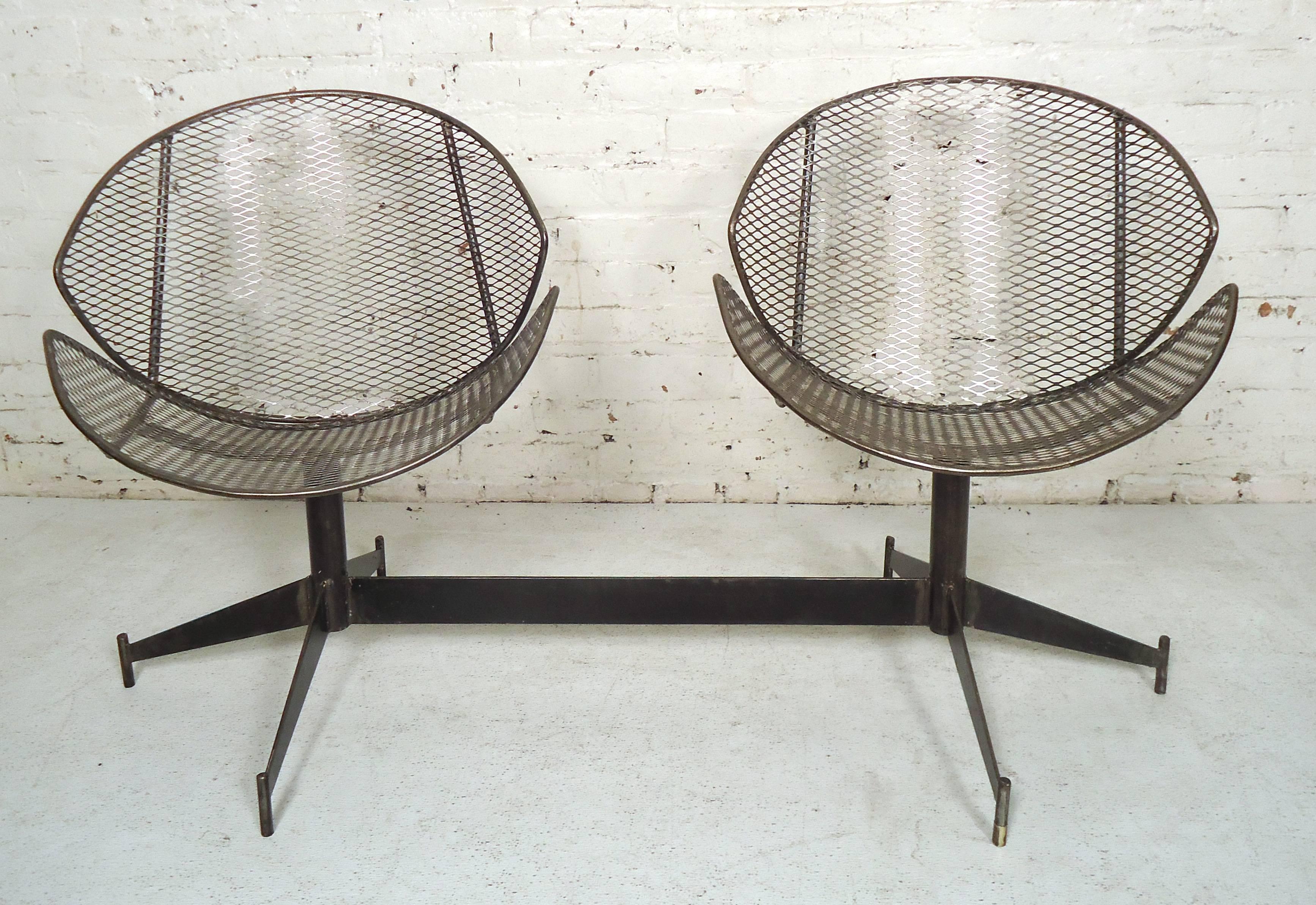 Mid-20th Century Vintage Industrial Two-Seat Bench
