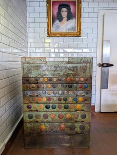 Armadietto industriale Valentine d'epoca / bancone Charles Loupot, Francia anni '30